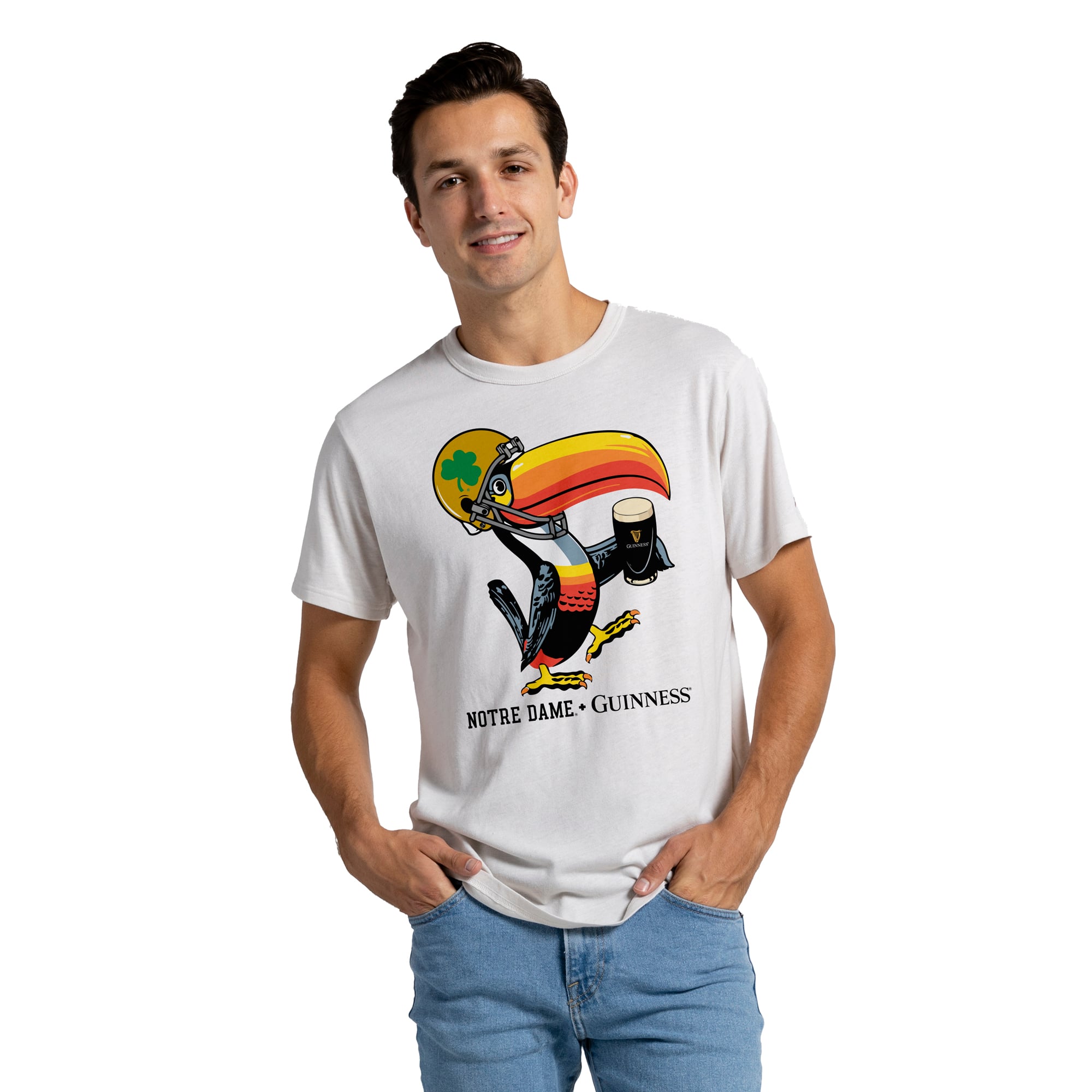 T-shirt Men's League Collegiate Wear crème Notre Dame Fighting Irish Guinness Toucan Tri-Blend