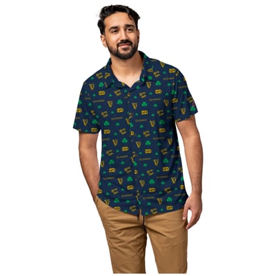 Notre Dame Fighting Irish League Collegiate Wear Guinness Saturdays Logos Button-Up Shirt - Navy