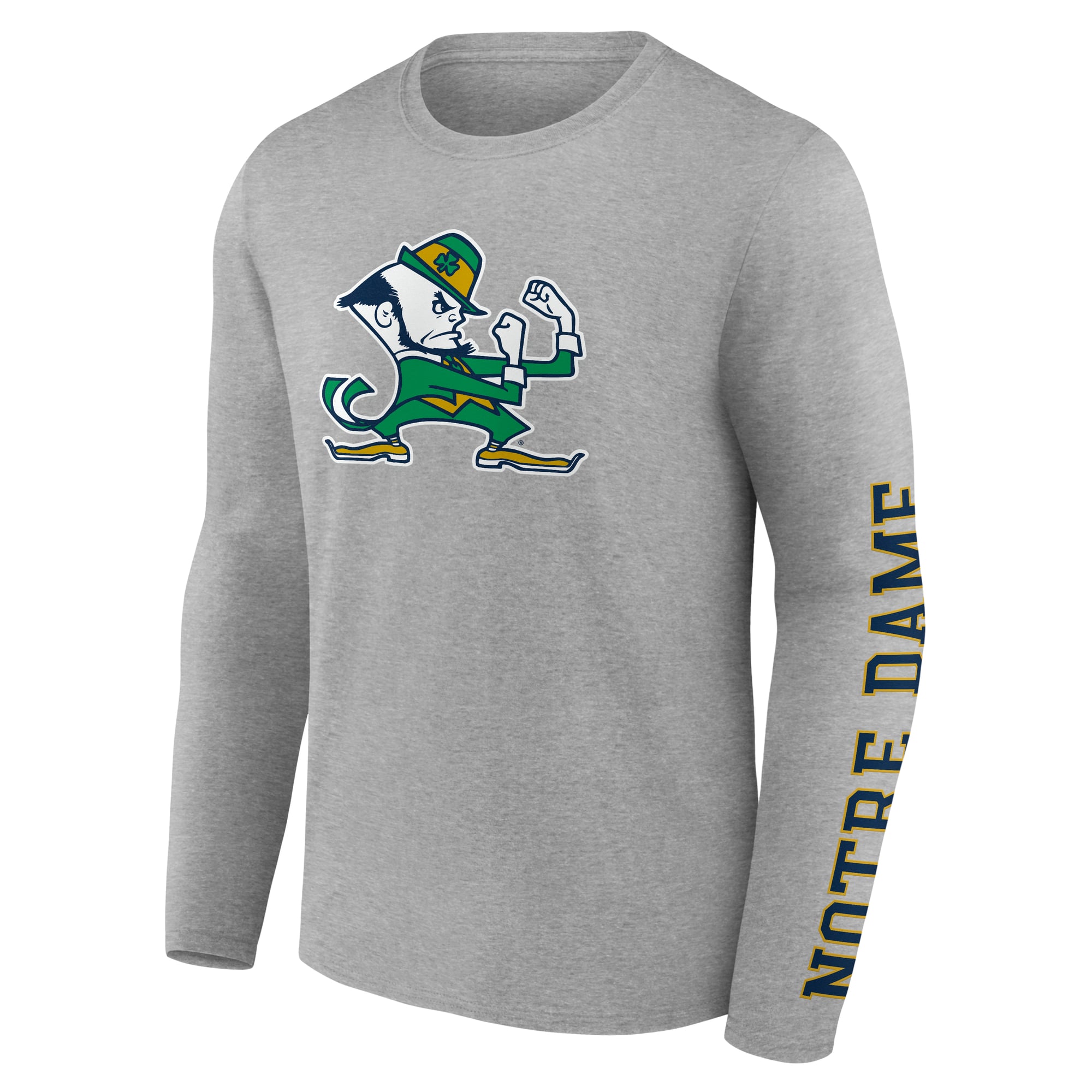 Men's Logo Athletic Navy Notre Dame Fighting Irish Primary Long Sleeve T-Shirt