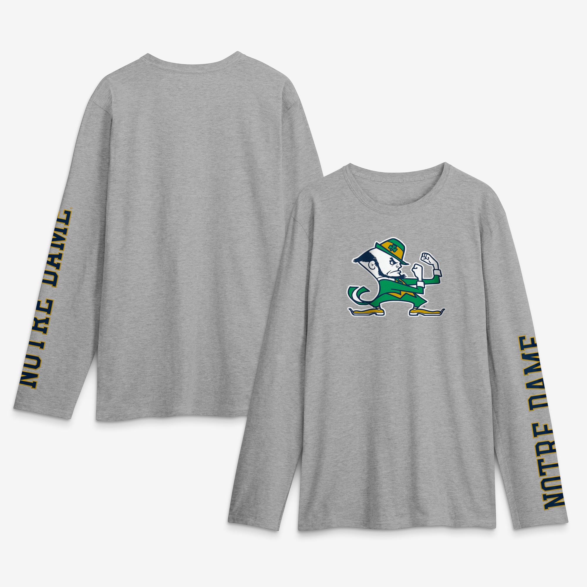 Men's Logo Athletic Navy Notre Dame Fighting Irish Primary Long Sleeve T-Shirt