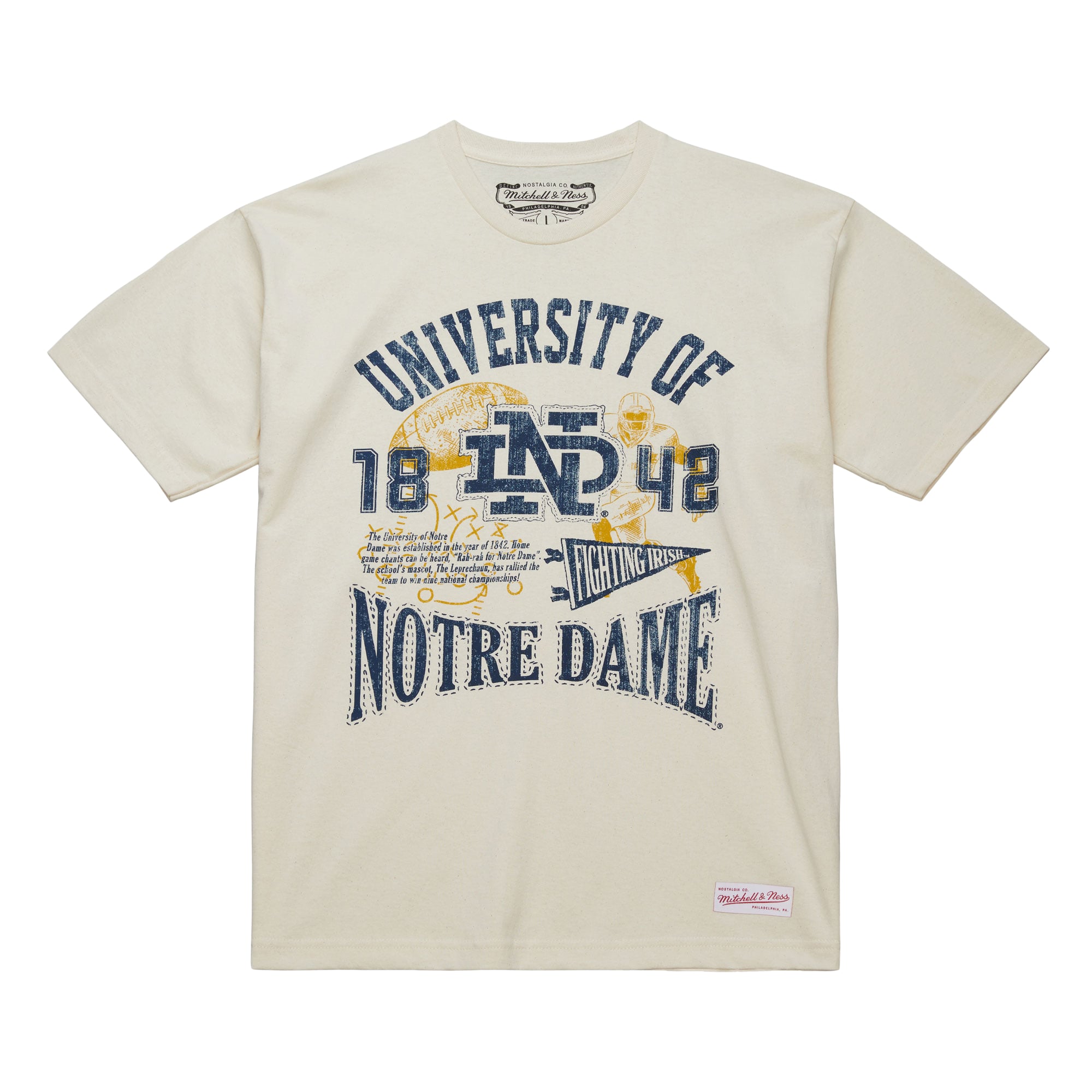 T-shirt Mitchell & Ness crème pour homme