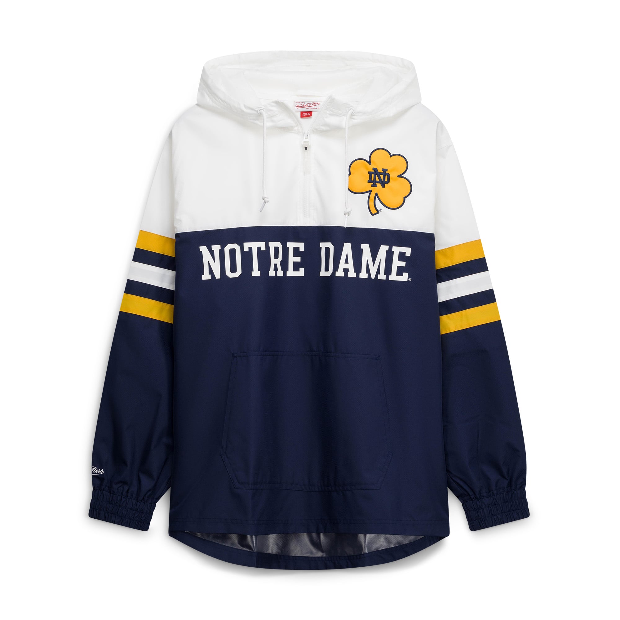 Coupe-vent léger Mitchell & Ness bleu marine pour homme, modèle Notre Dame Fighting Irish Head Coach
