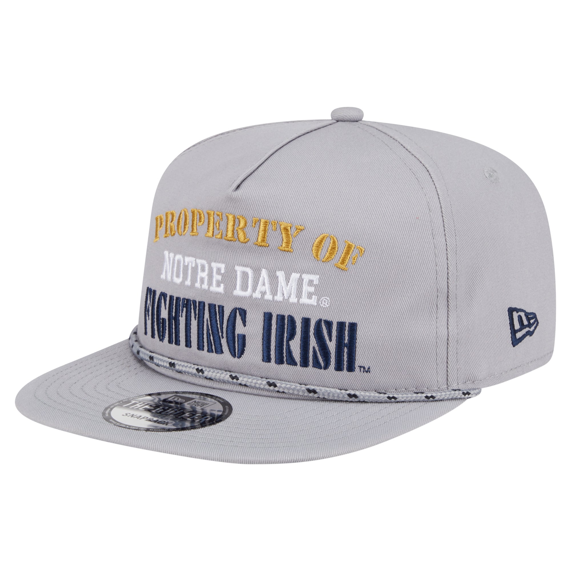 Casquette ajustable grise style golfeur Fighting Irish de Notre Dame pour homme de New Era