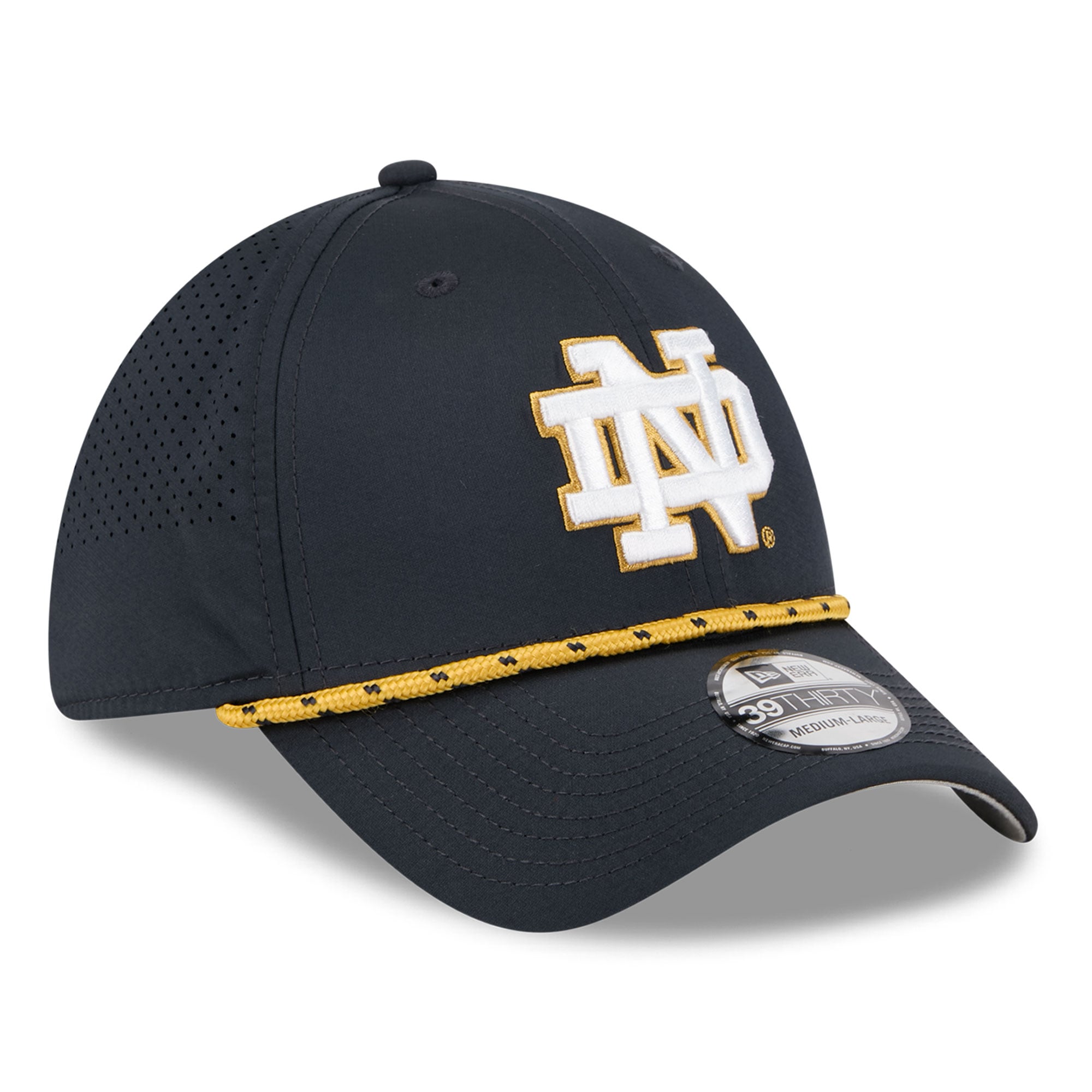 Casquette extensible New Era bleu marine Notre Dame Fighting Irish pour homme