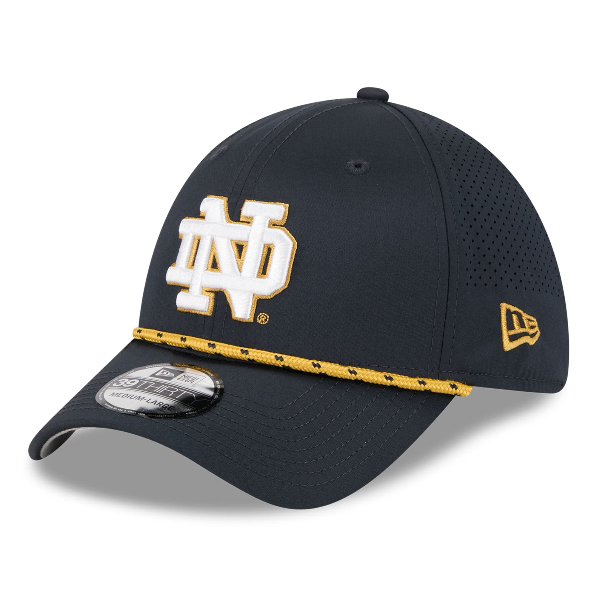 Casquette extensible New Era bleu marine Notre Dame Fighting Irish pour homme