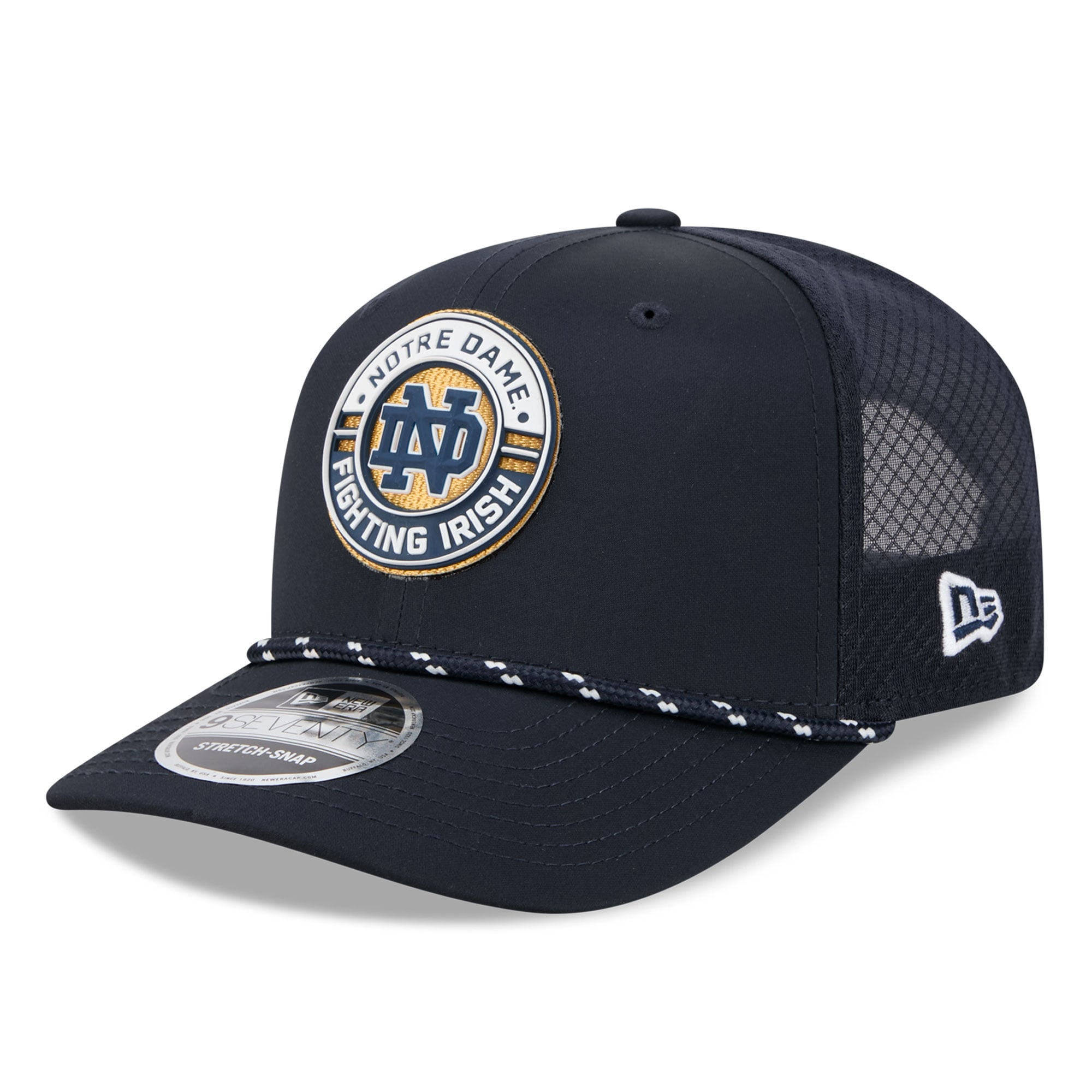 Men's New Era  Navy Notre Dame Fighting Irish Rope 9SEVENTY Adjustable Hat