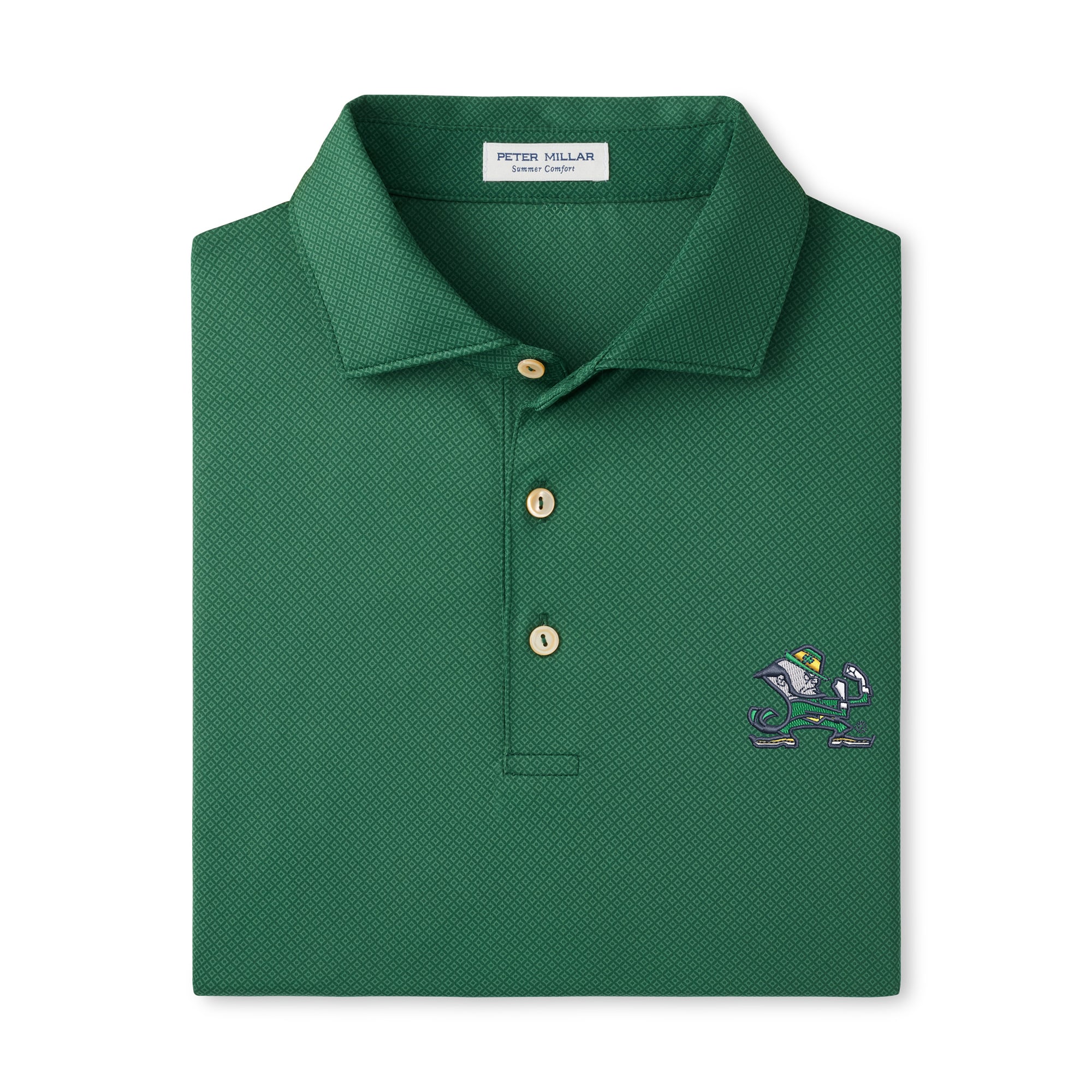 Polo de performance Peter Millar vert Notre Dame Fighting Irish Hugo pour homme