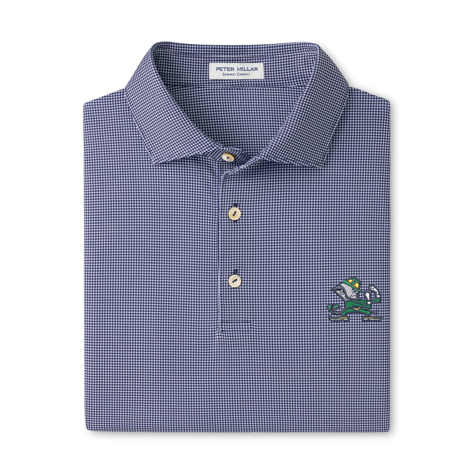 Polo de performance Peter Millar Navy Notre Dame Fighting Irish Border pour homme