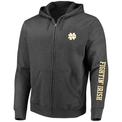 Notre Dame Fighting Irish Profile Big & Tall Full-Zip Hoodie - Heather Charcoal