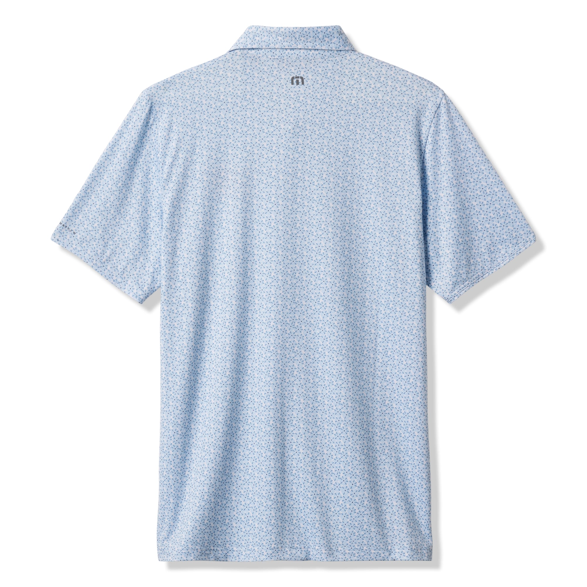 Polo homme TravisMathew blanc/bleu Notre Dame Fighting Irish College Bound en mélange de trois matières