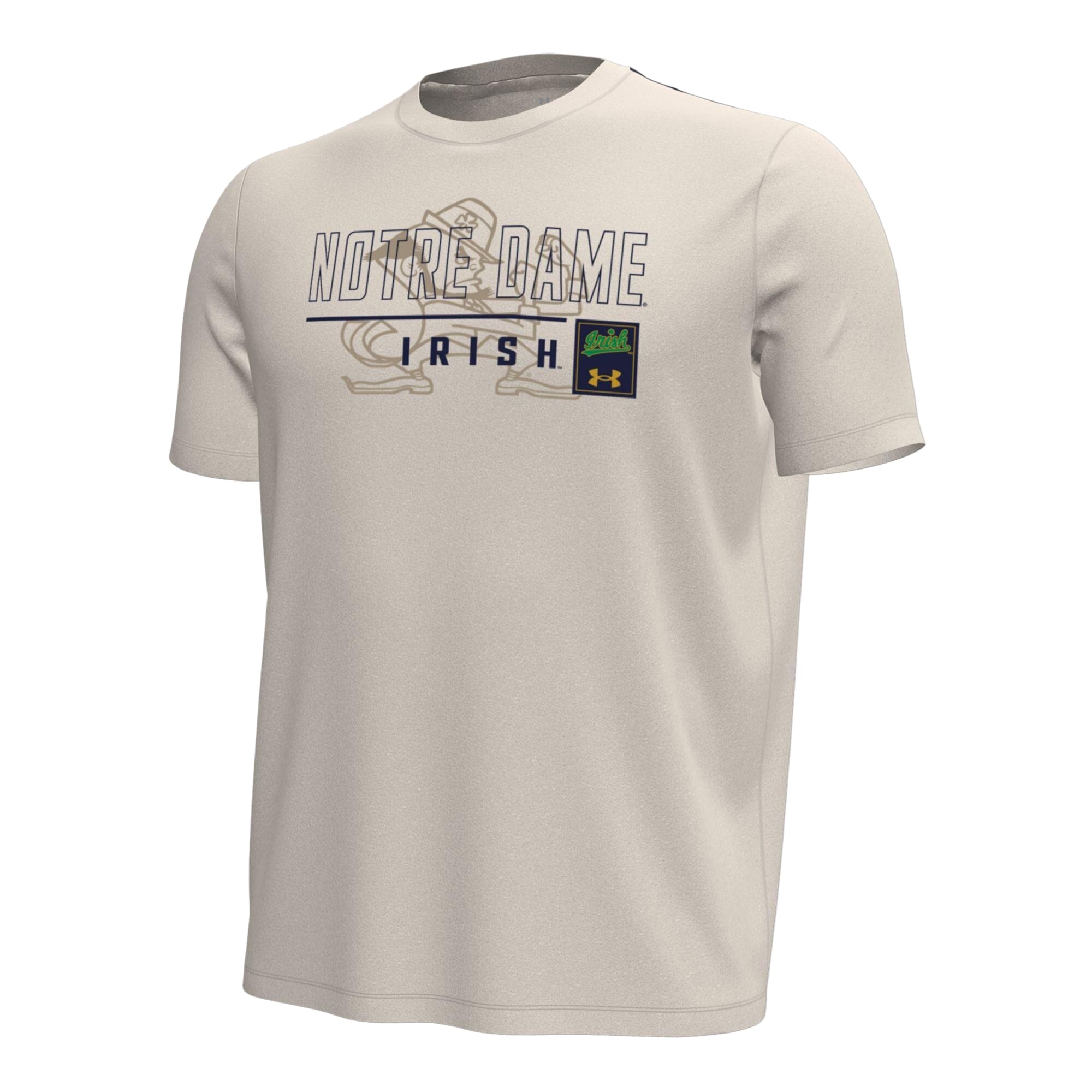 T-shirt Under Armour bleu marine Notre Dame Fighting Irish Gameday Motion Heavyweight pour homme