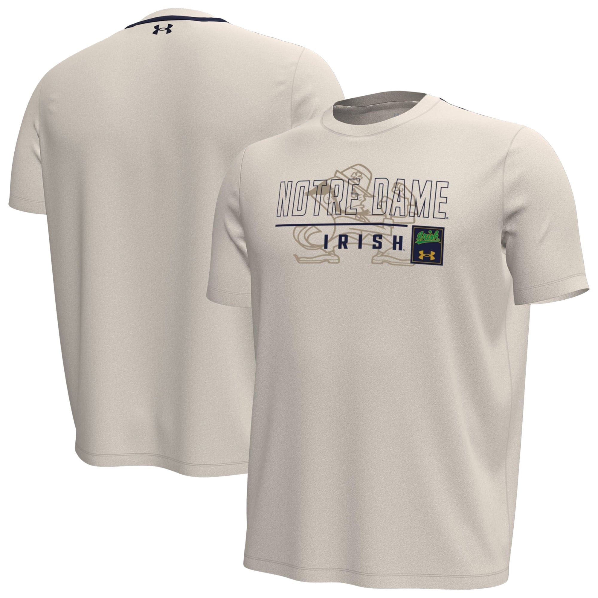 T-shirt Under Armour bleu marine Notre Dame Fighting Irish Gameday Motion Heavyweight pour homme