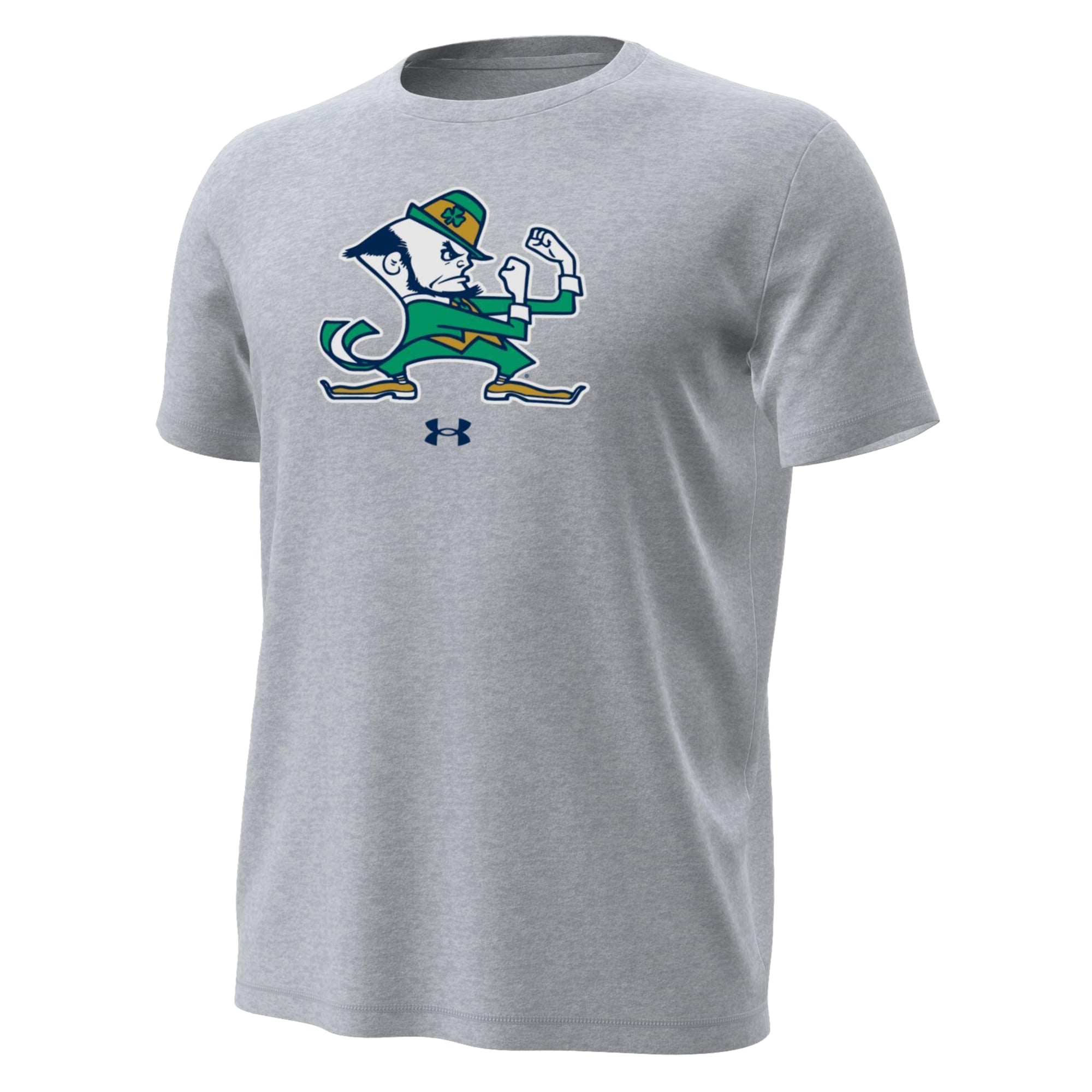Men's Under Armour Gray Notre Dame Fighting Irish Leprechaun Tech Stretch T-Shirt