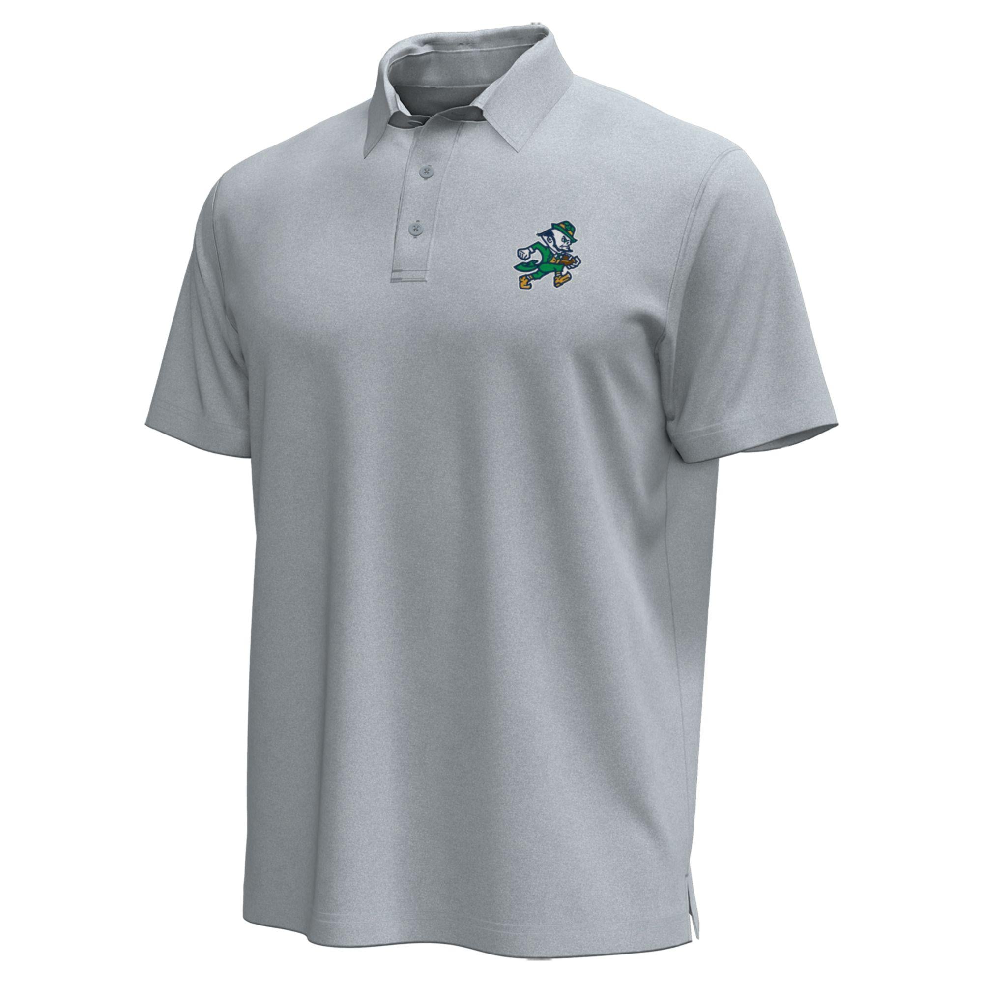 Men's Under Armour Gray Notre Dame Fighting Irish Sporting Leprechaun Icon Polo