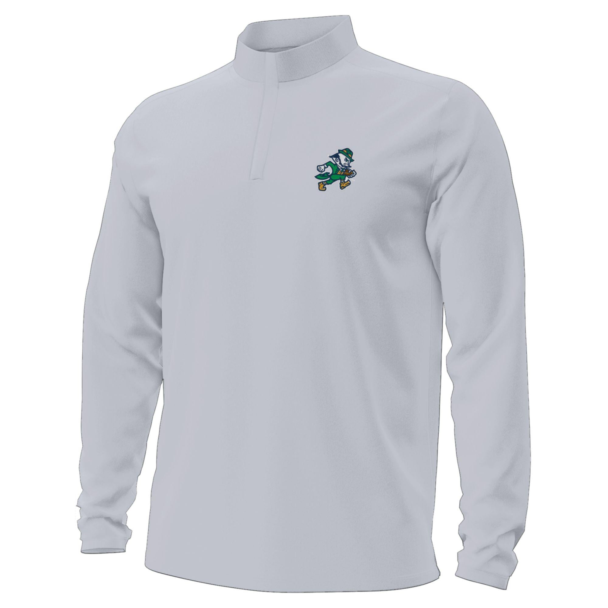 Men's Under Armour Gray Notre Dame Fighting Irish Sporting Leprechaun Motion Quarter-Zip Jacket