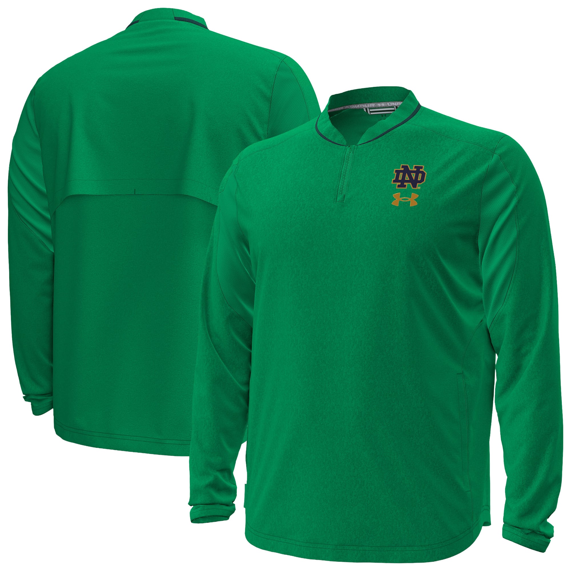 Men's Under Armour Notre Dame Fighting Irish 2026 Sideline Motivate Woven Quarter-Zip Long Sleeve Pullover