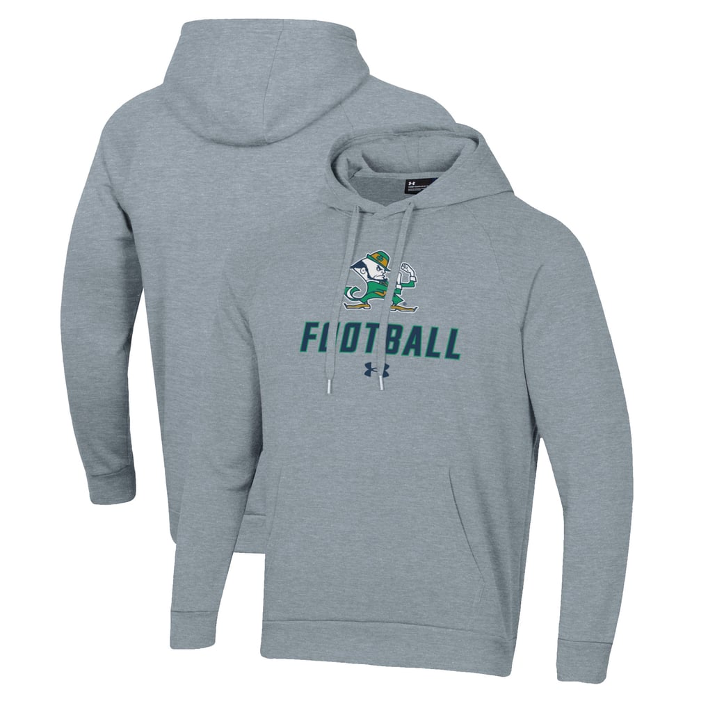Men's Under Armour Grey Notre Dame Fighting Irish Football Rival Fleece ...