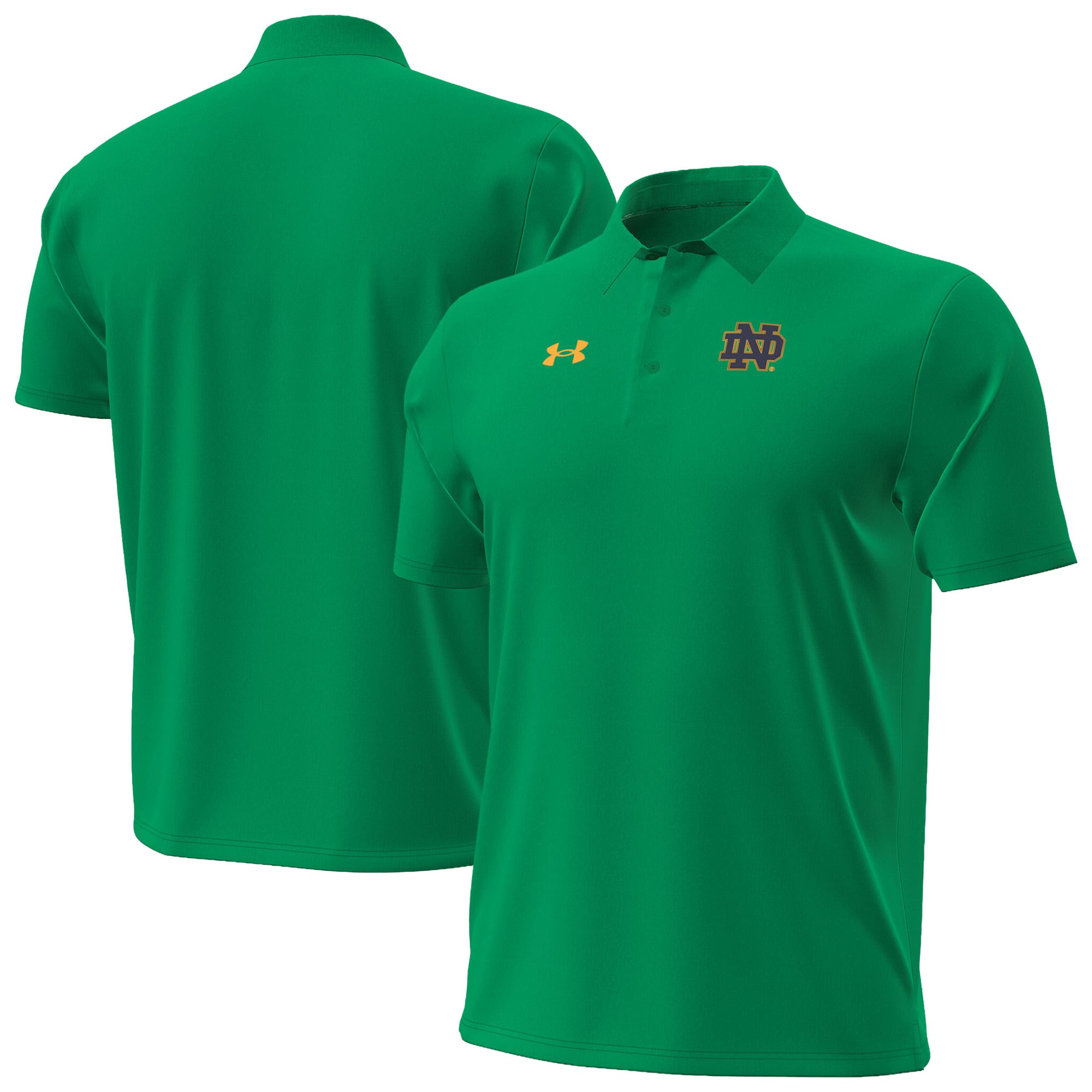 Polo Under Armour pour homme, vert Kelly, Notre Dame Fighting Irish 2026 Sideline ArmourDry