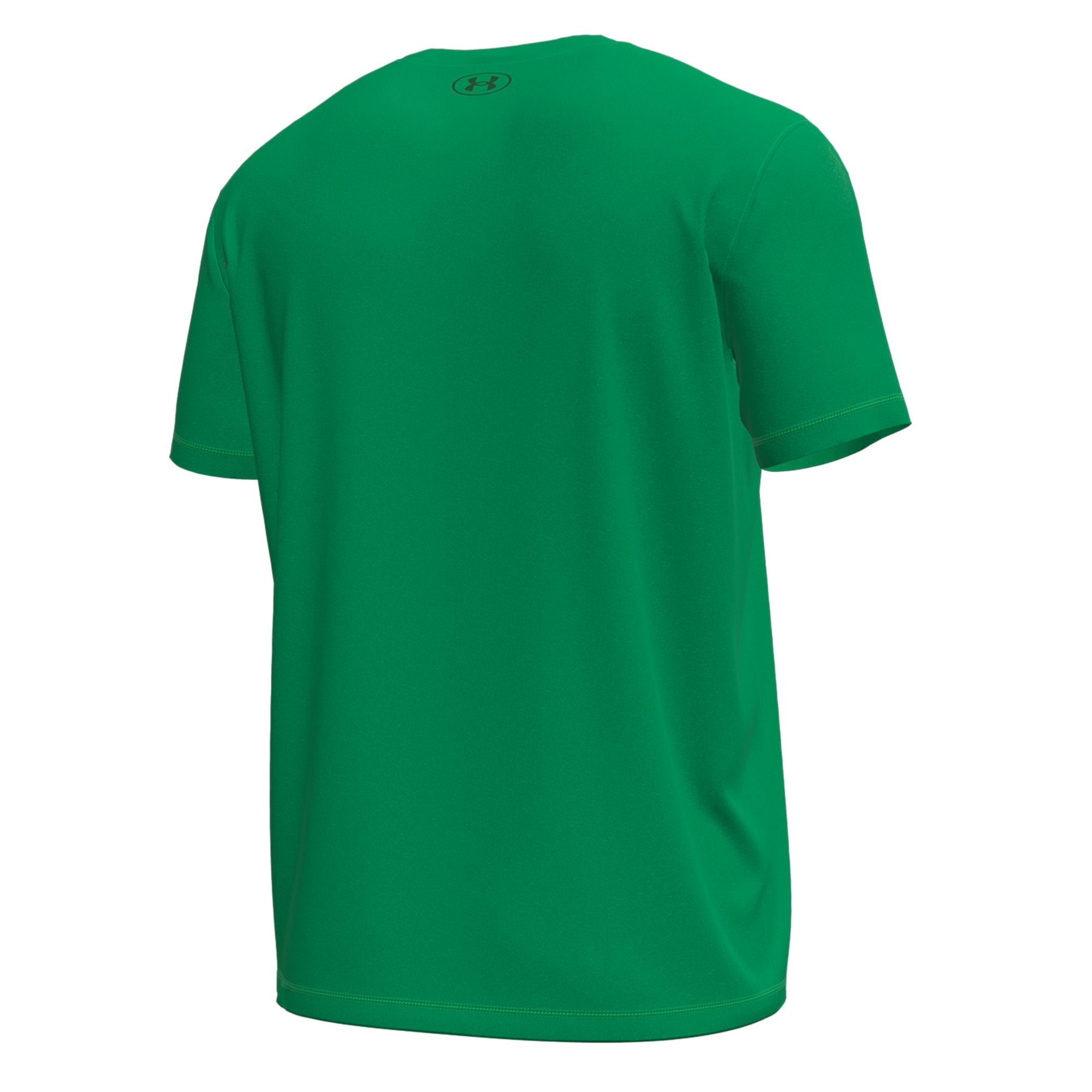 T-shirt technique extensible Under Armour vert Kelly pour homme, motif Leprechaun, de l'équipe football américain Notre Dame Fighting Irish.
