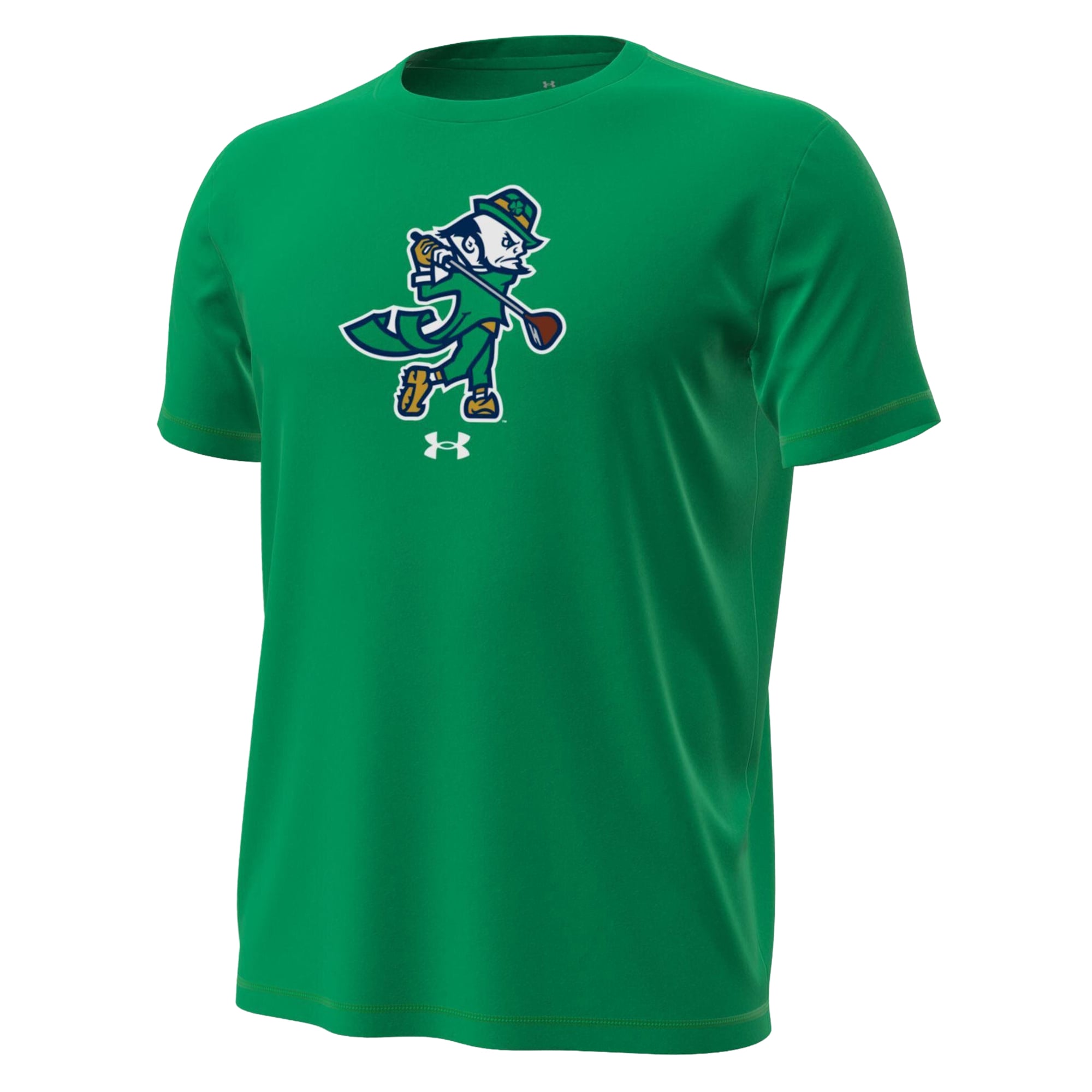 T-shirt technique extensible Under Armour bleu marine Notre Dame Fighting Irish Golf Leprechaun pour homme