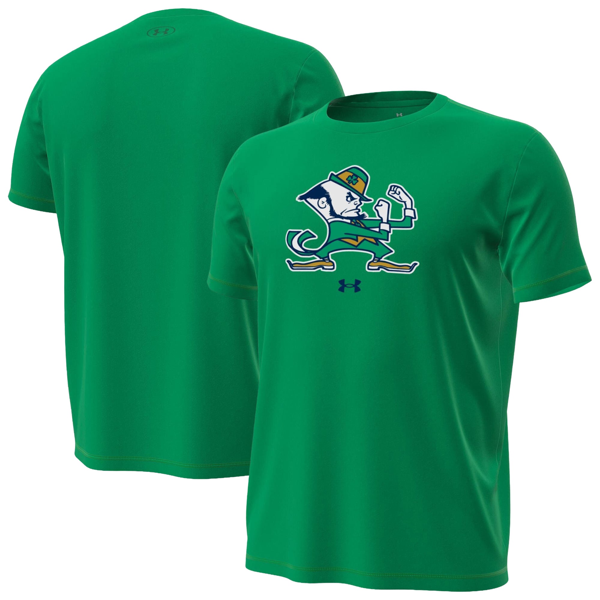 T-shirt extensible Core Tech Under Armour bleu marine Notre Dame Fighting Irish Volleyball Leprechaun