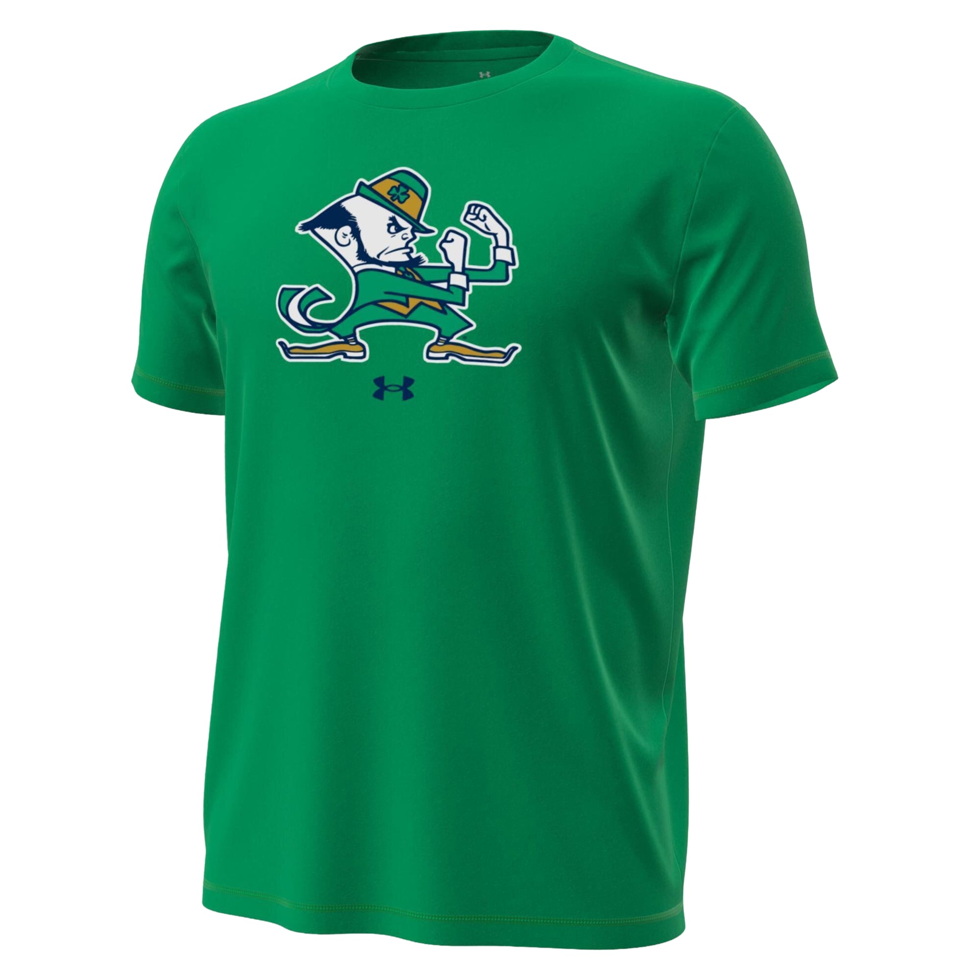 T-shirt extensible Core Tech Under Armour bleu marine Notre Dame Fighting Irish Volleyball Leprechaun