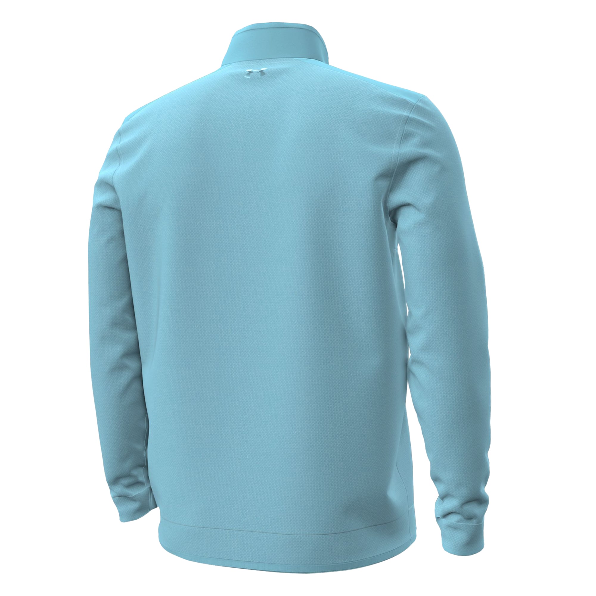 Pull Under Armour bleu clair pour homme, modèle Leprechaun Fairway, clair, à col zippé.