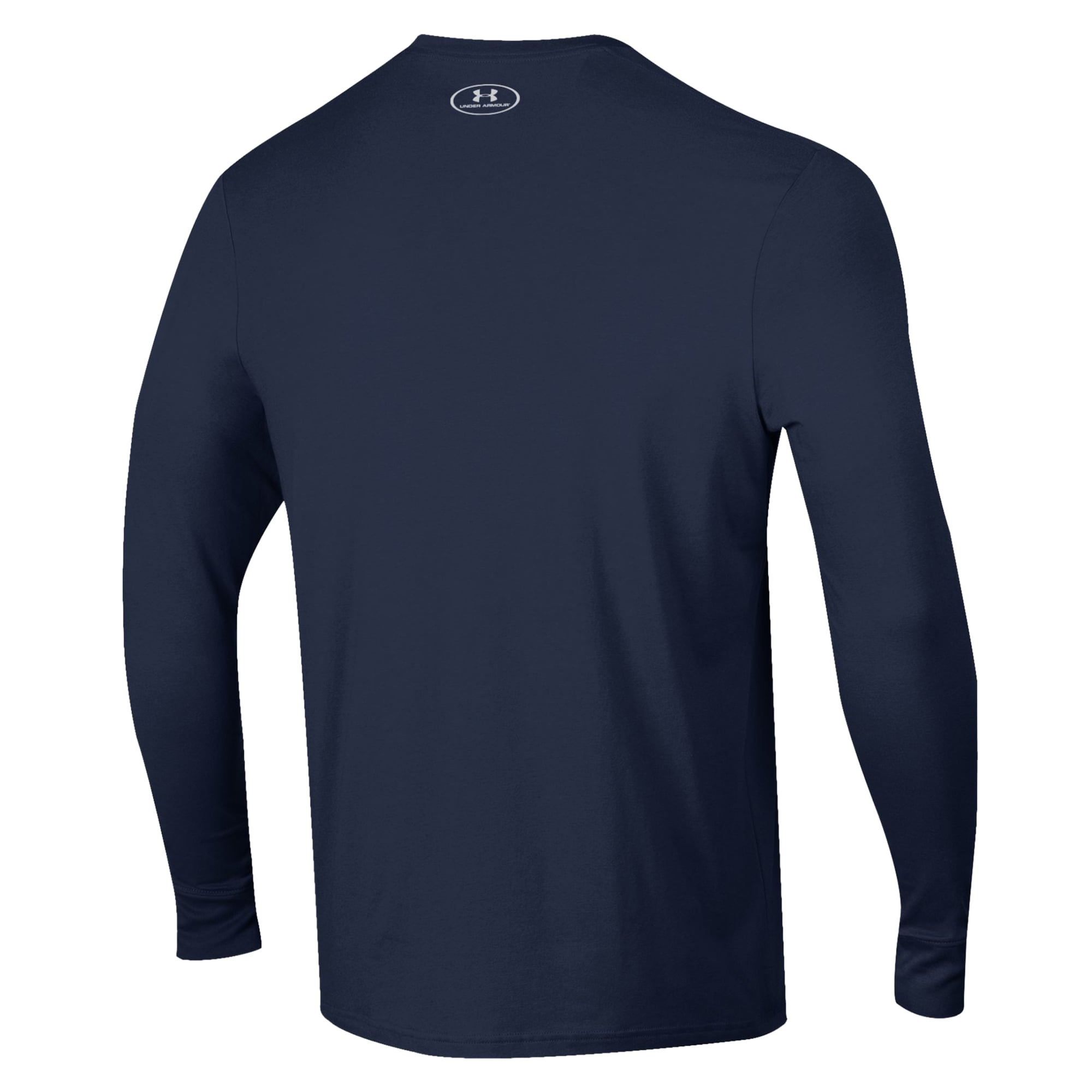 Men's Under Armour  Navy Notre Dame Fighting Irish 2026 Shamrock Series Metallic Football Icon Performance Cotton Long Sleeve T-Shirt