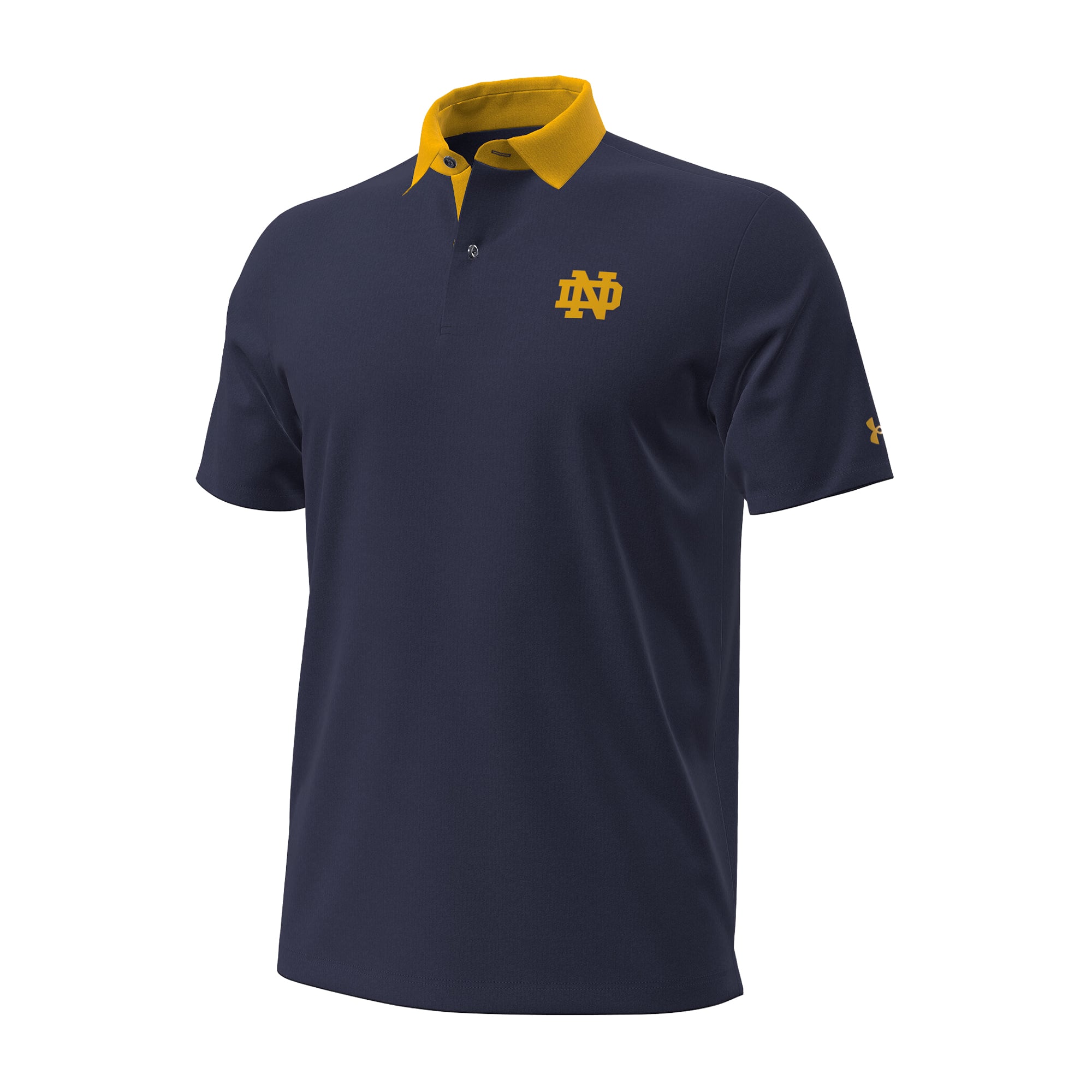 Polo de soirée Under Armour blanc pour homme, édition limitée Notre Dame Fighting Irish 2026.