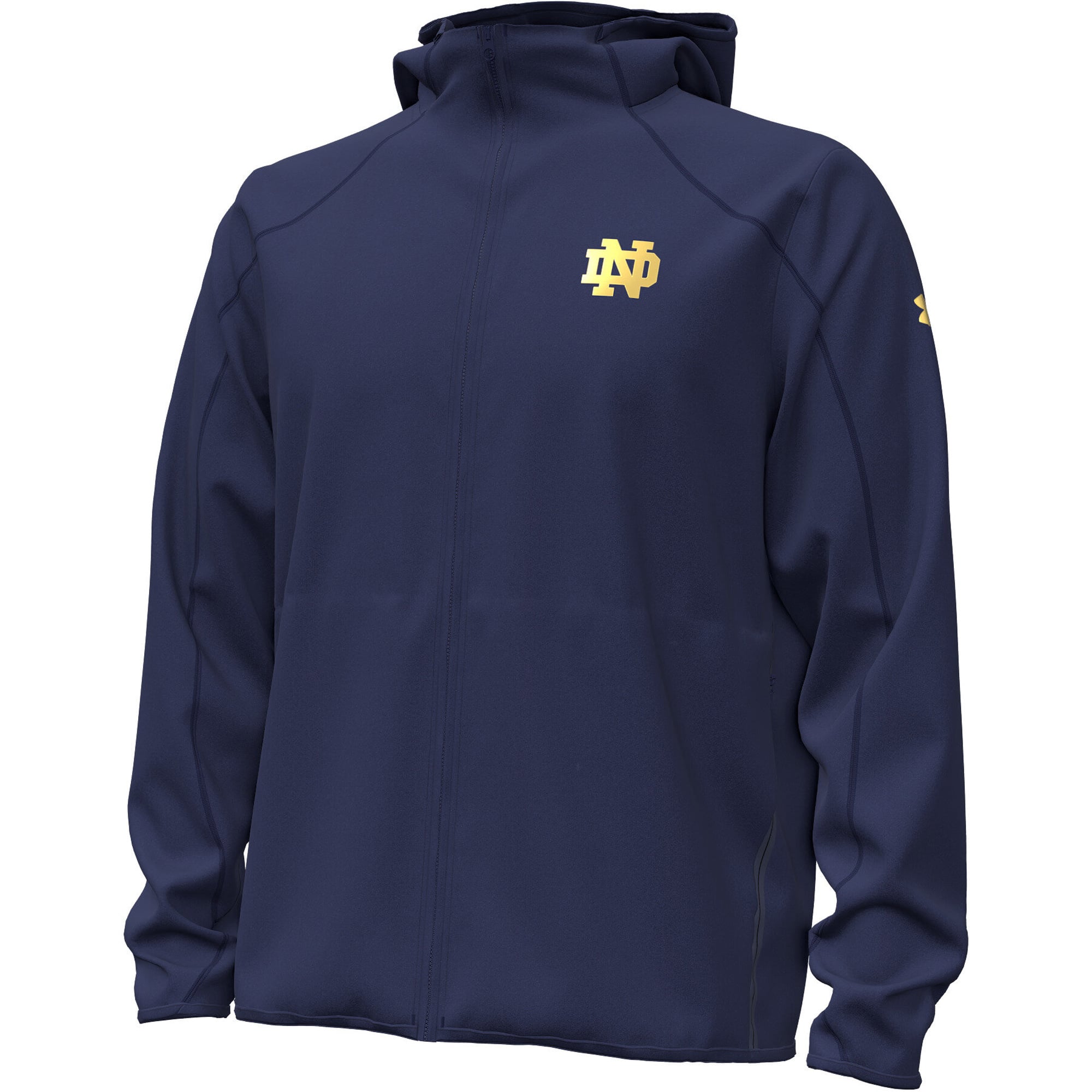 Veste polaire zippée intégrale Under Armour bleu marine Notre Dame Fighting Irish 2026 Sideline Unstoppable pour homme