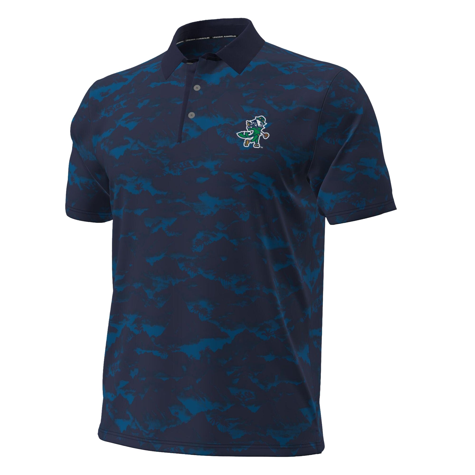 Men's Under Armour Navy Notre Dame Fighting Irish ArmourDry Tropical Dusk Polo