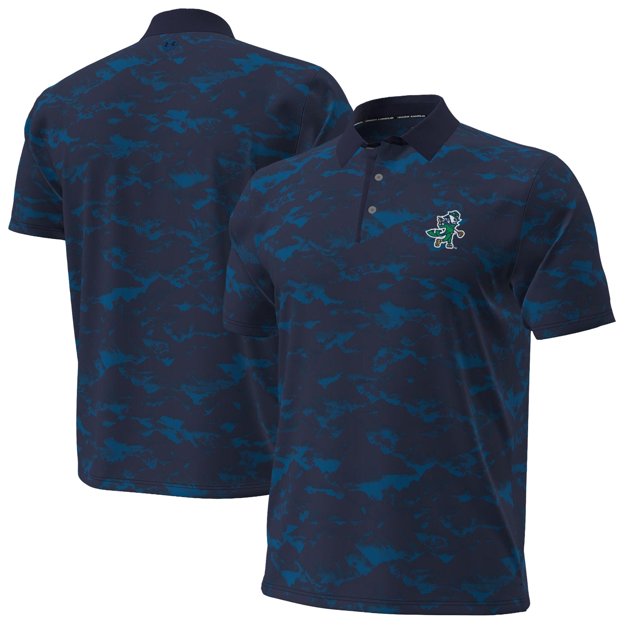 Men's Under Armour Navy Notre Dame Fighting Irish ArmourDry Tropical Dusk Polo