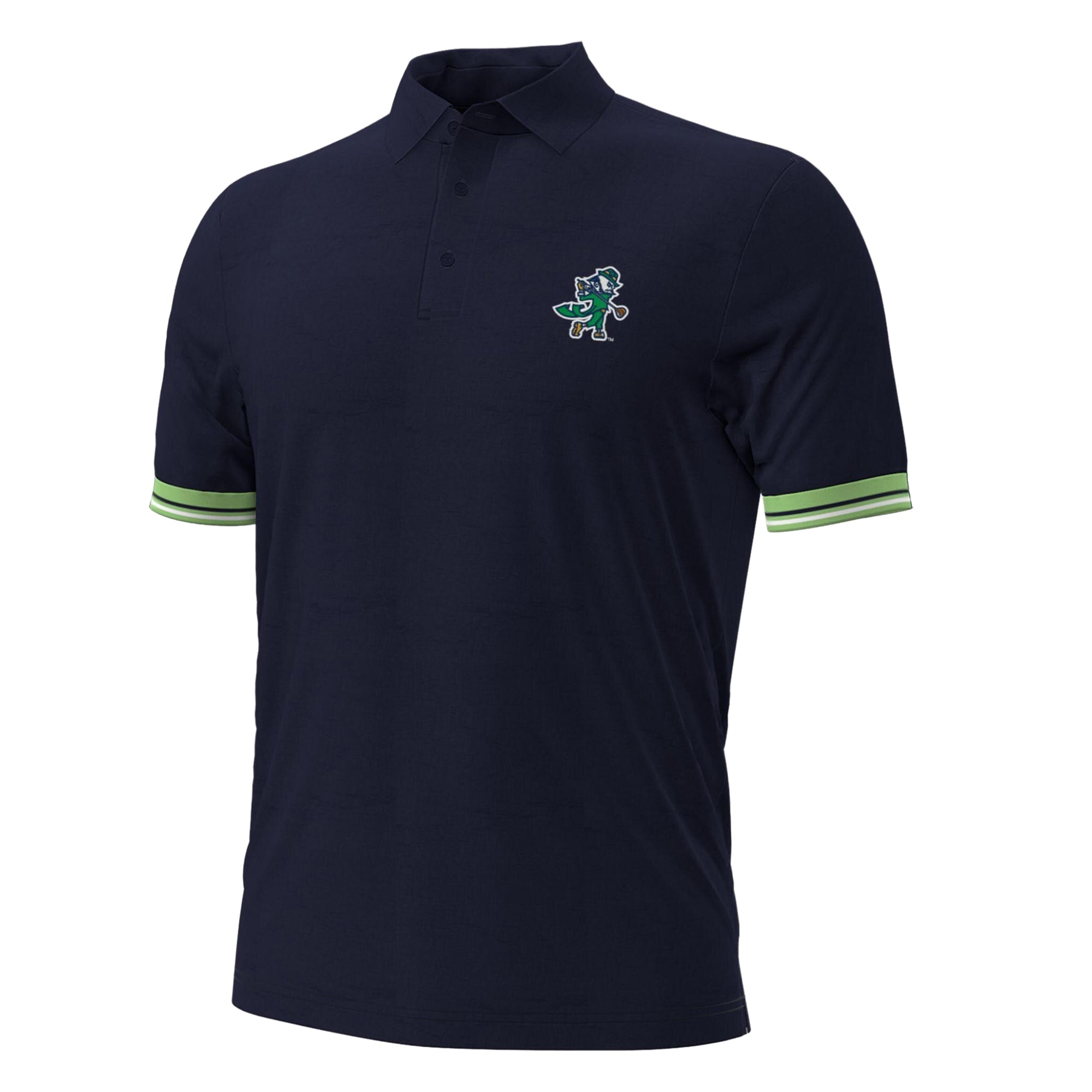 Men's Under Armour Navy Notre Dame Fighting Irish Aura Cuff Polo