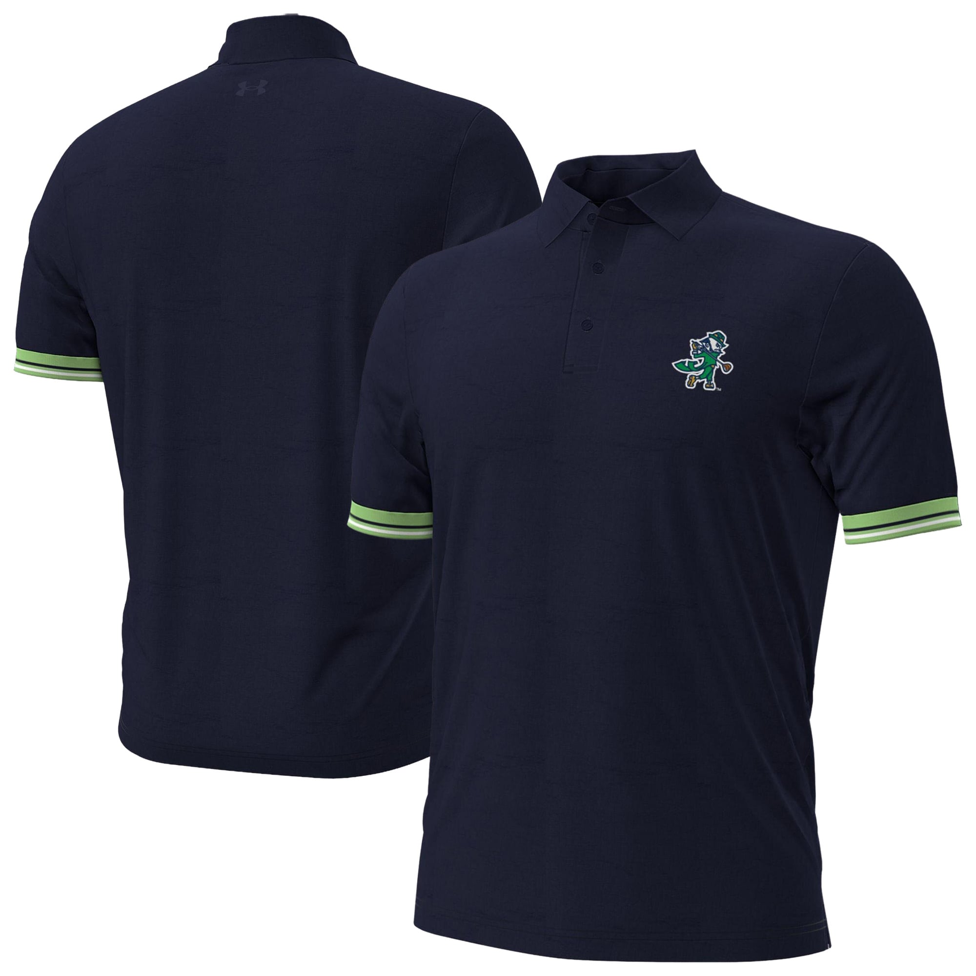 Men's Under Armour  Navy Notre Dame Fighting Irish Aura Cuff Polo