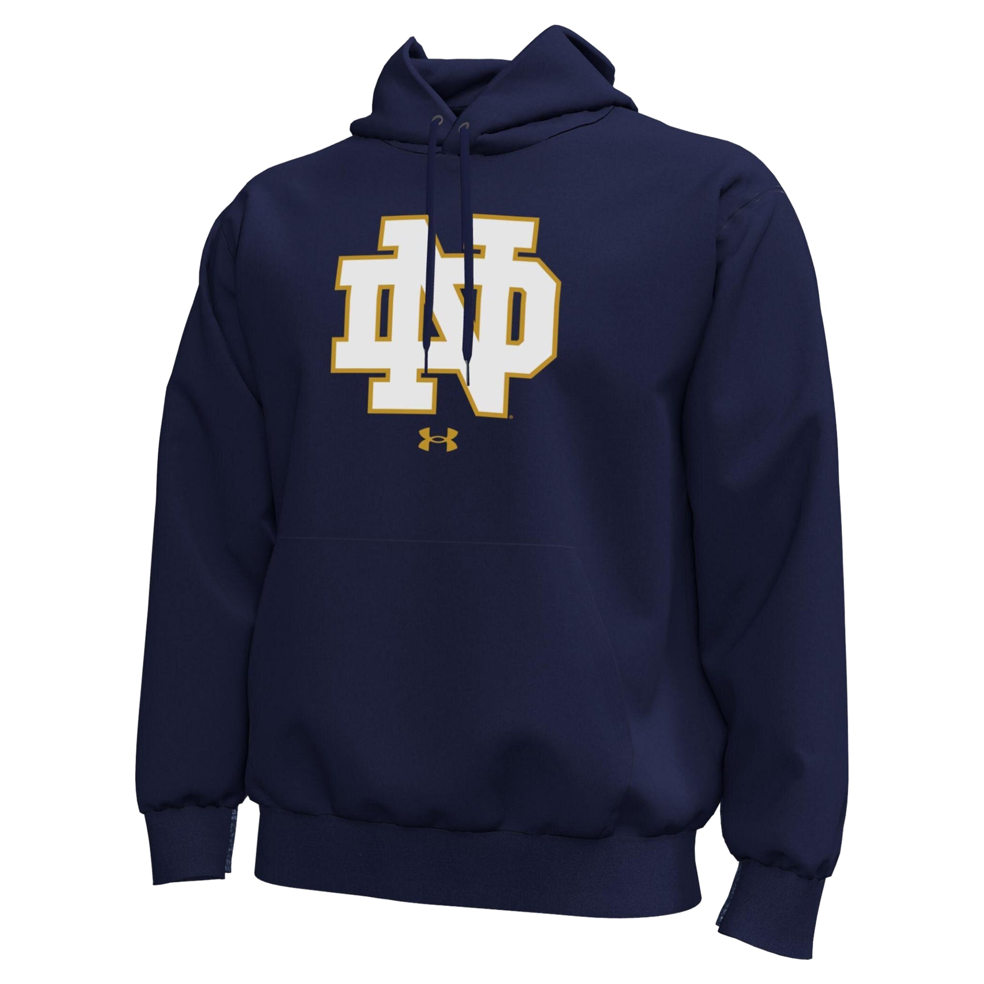 Sweat à capuche en polaire Under Armour bleu marine Notre Dame Fighting Irish Core Icon pour homme