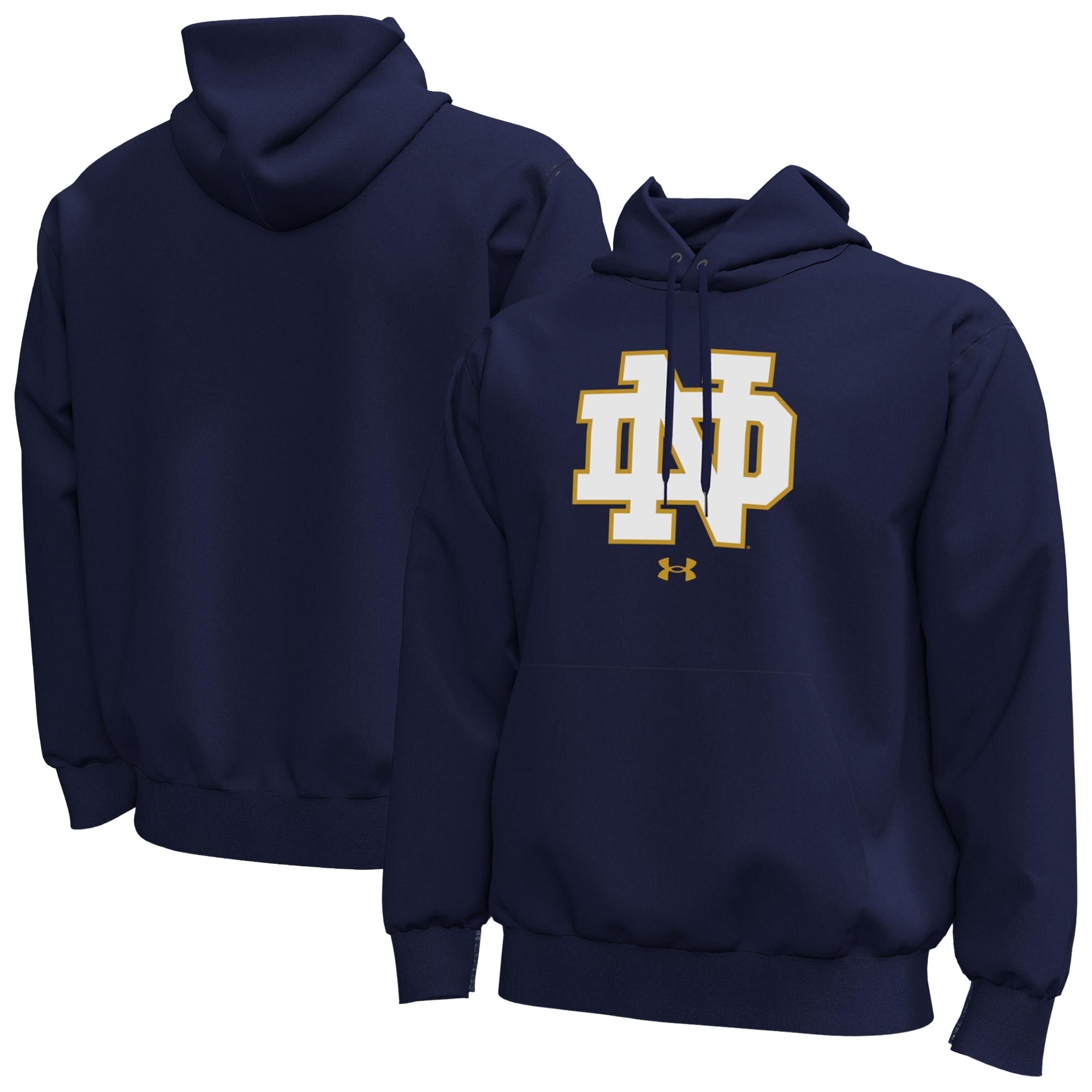 Sweat à capuche en polaire Under Armour bleu marine Notre Dame Fighting Irish Core Icon pour homme