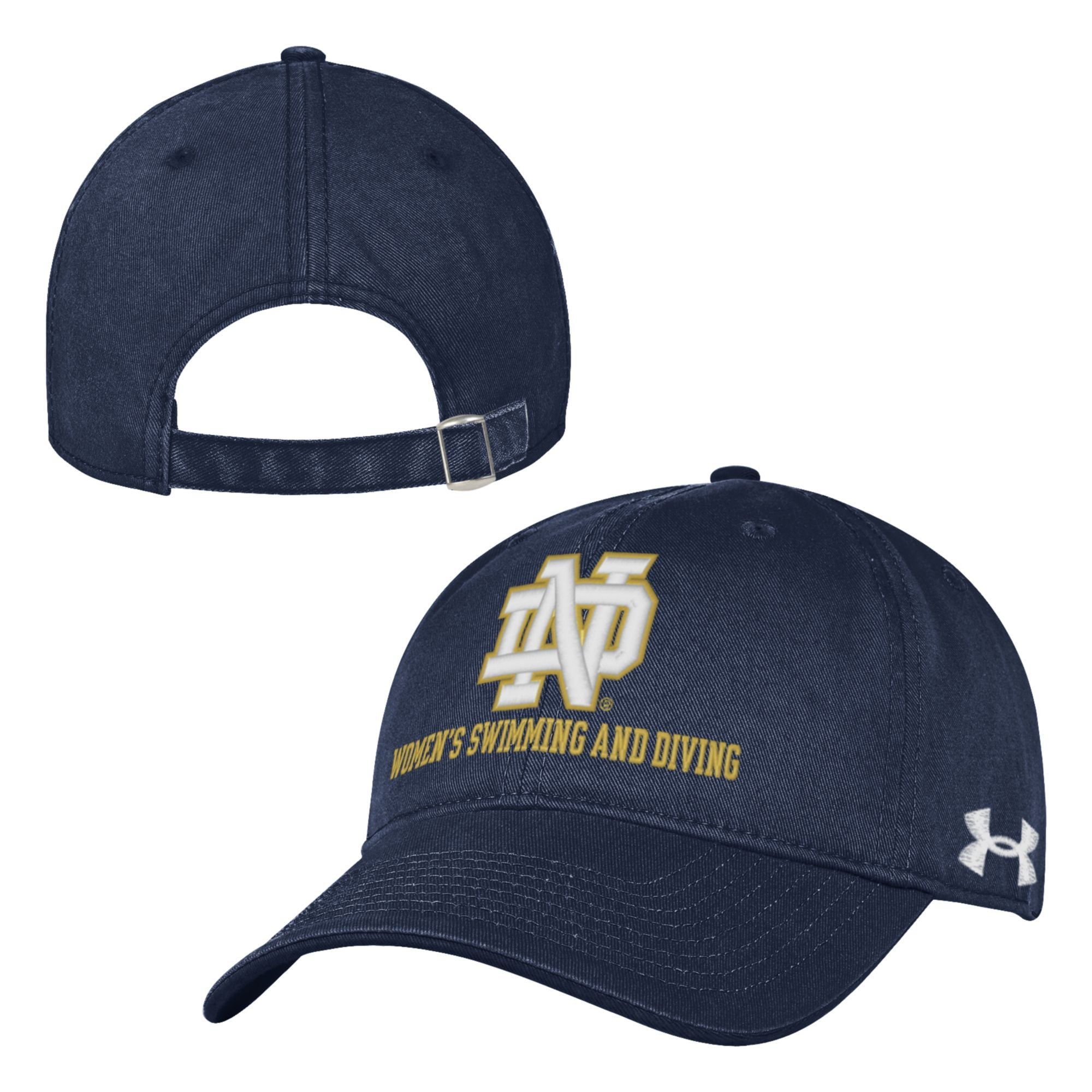 Under Armour Notre Dame Swimming & Diving Embroidered Strapback Women Hat OSFA Notre Dame Fighting Irish Under Armour Adjustable Hat Unisex  main image 4