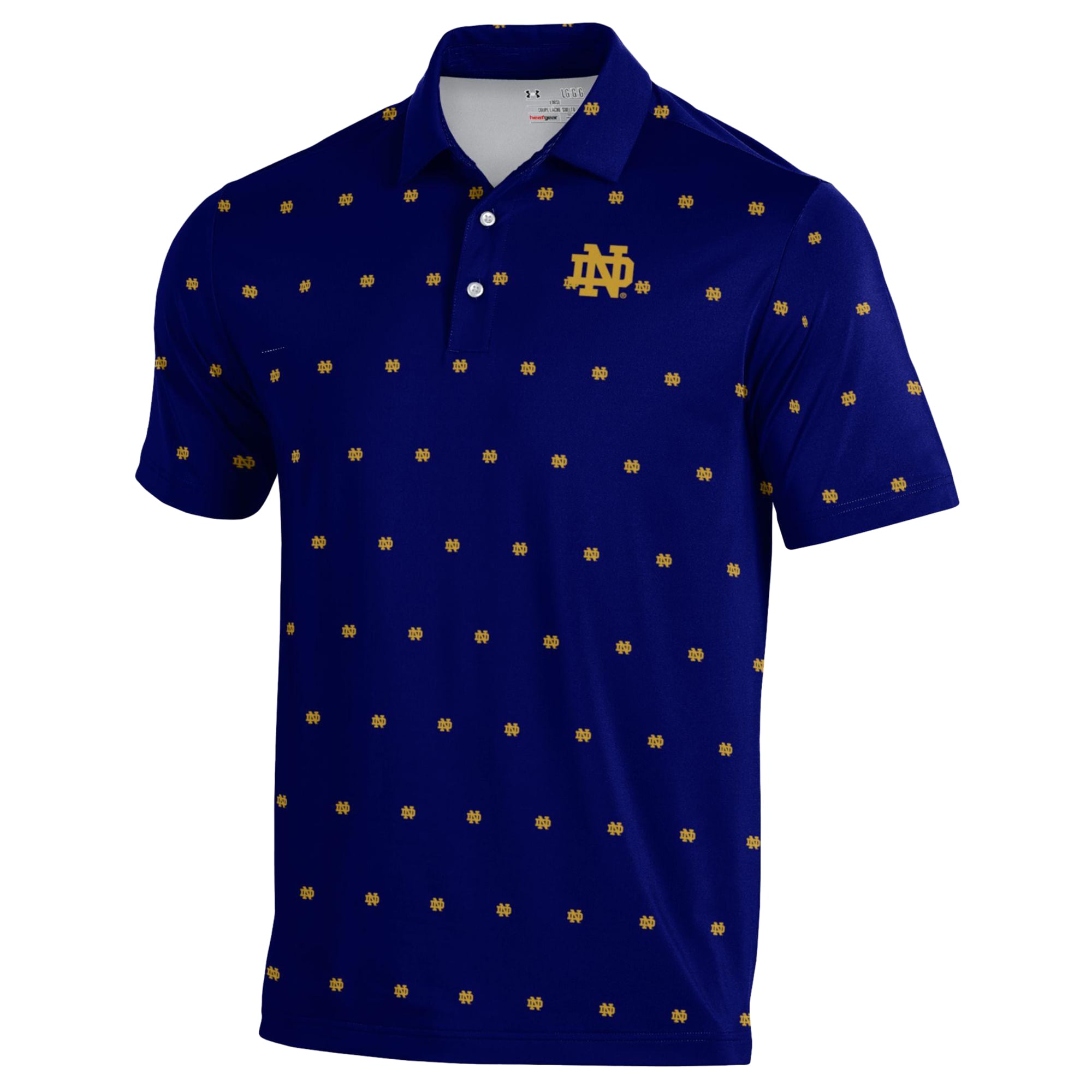 Men's Under Armour Navy Notre Dame Fighting Irish Gameday Armourfuse Polo