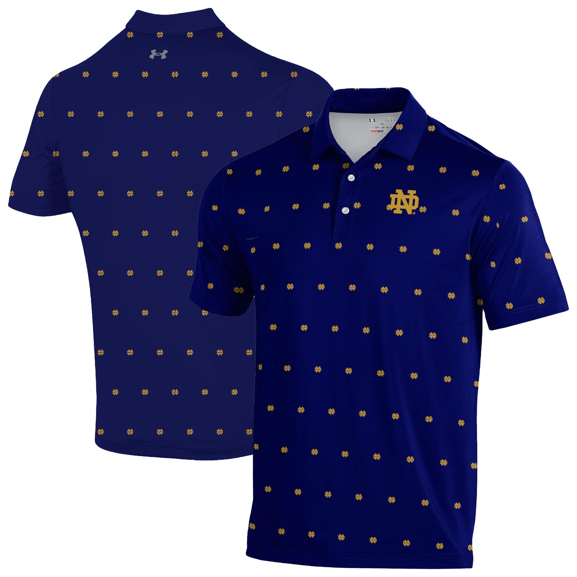 Men's Under Armour Navy Notre Dame Fighting Irish Gameday Armourfuse Polo