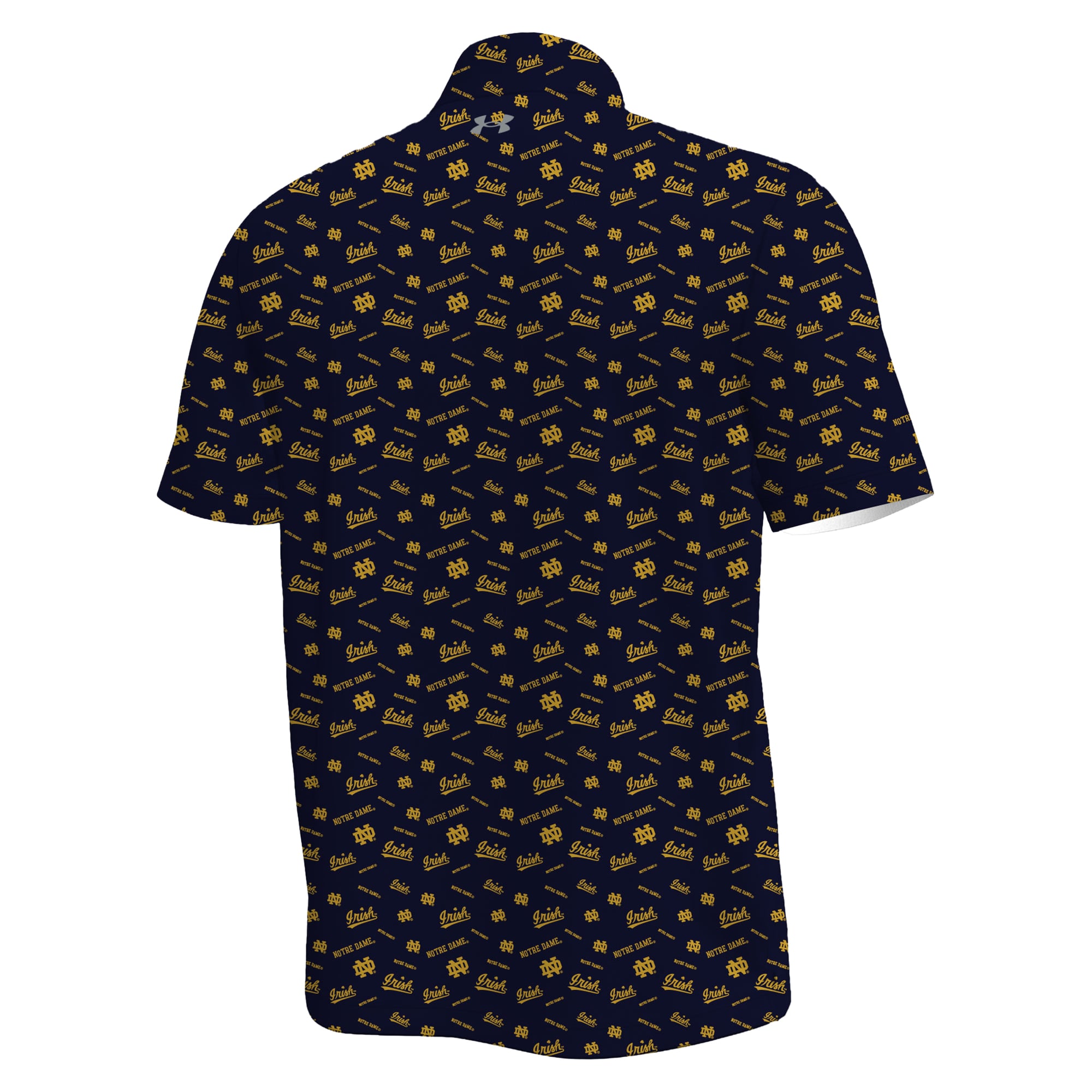 Polo Under Armour Armourfuse bleu marine pour homme, édition spéciale Notre Dame Fighting Irish.