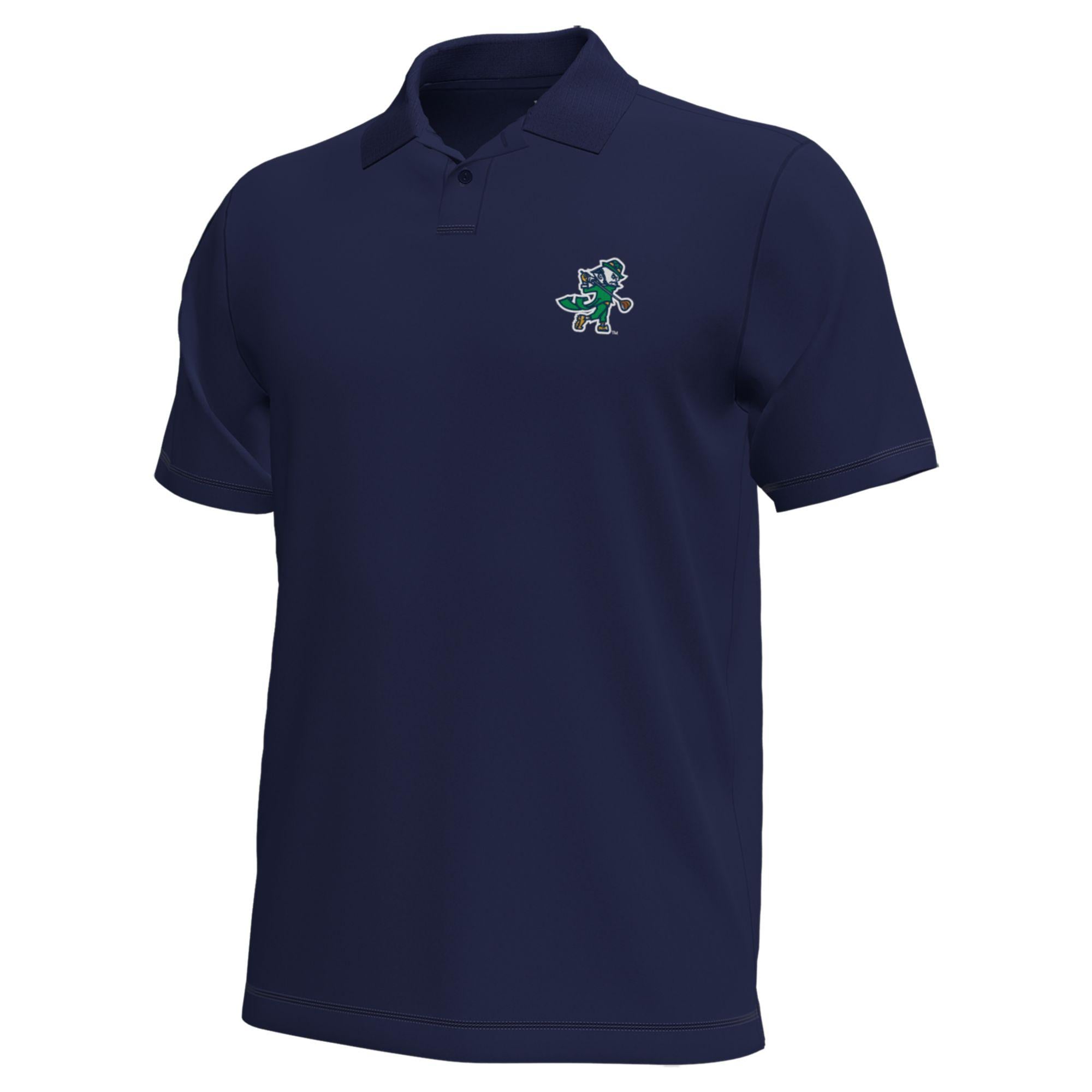 Men's Under Armour Navy Notre Dame Fighting Irish Golf Leprechaun Lightweight Motion Polo