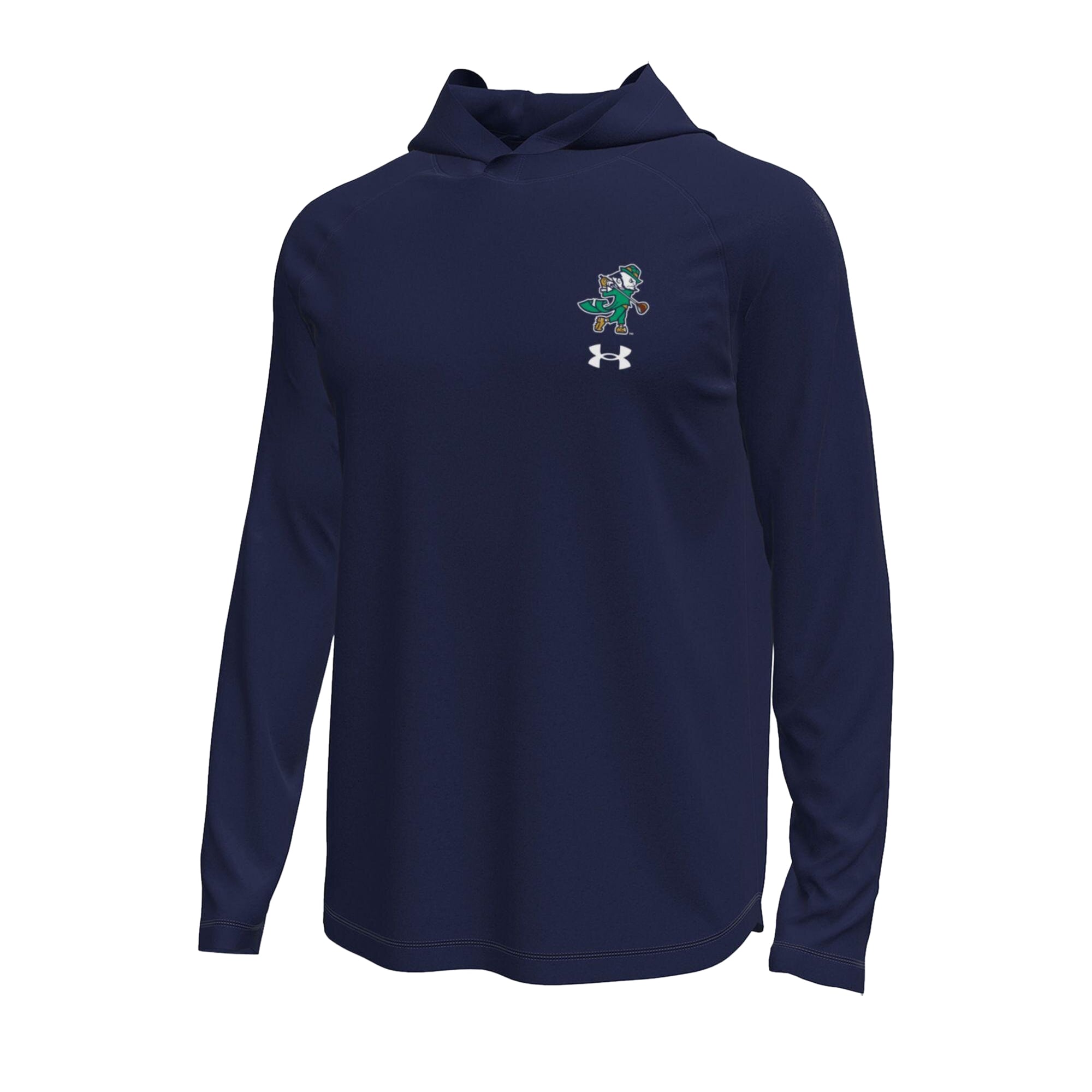 Men's Under Armour  Navy Notre Dame Fighting Irish Golf Tech Stretch Long Sleeve Hooded T-Shirt