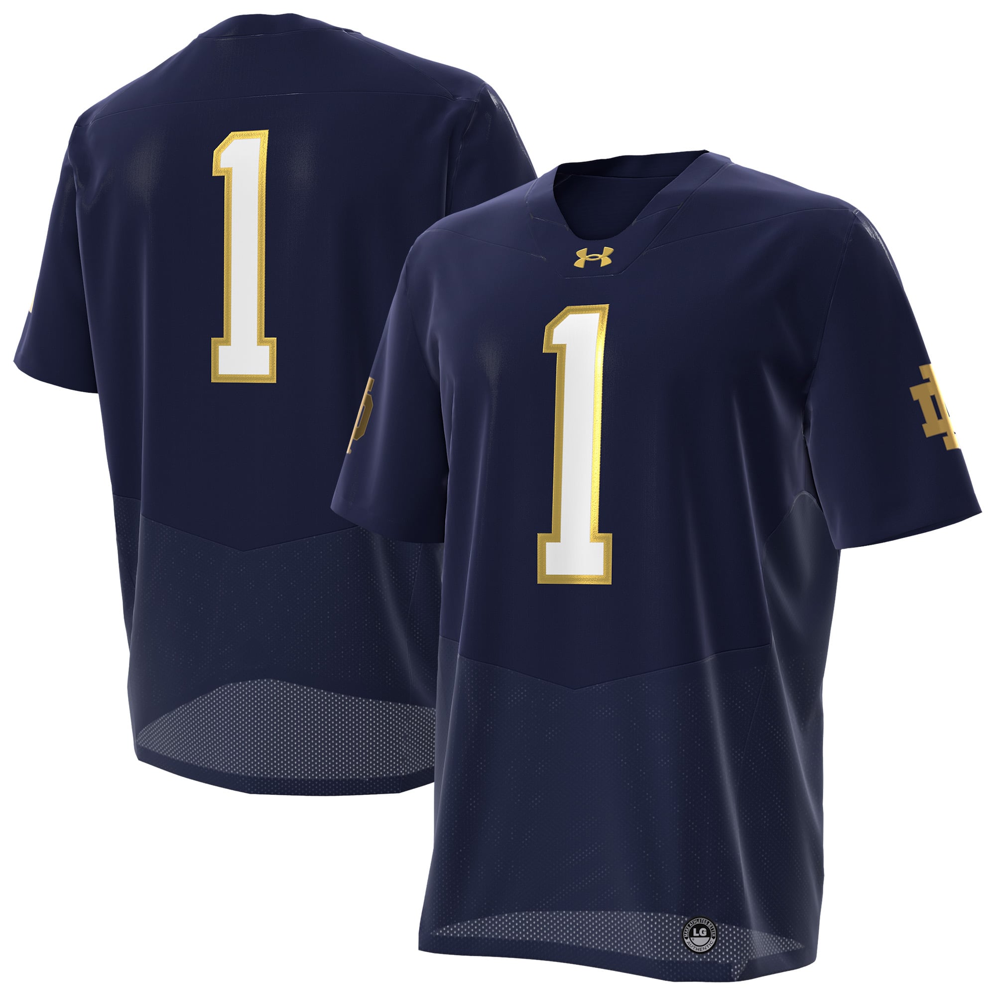 Men's Under Armour  Navy Notre Dame Fighting Irish Premier Football Jersey