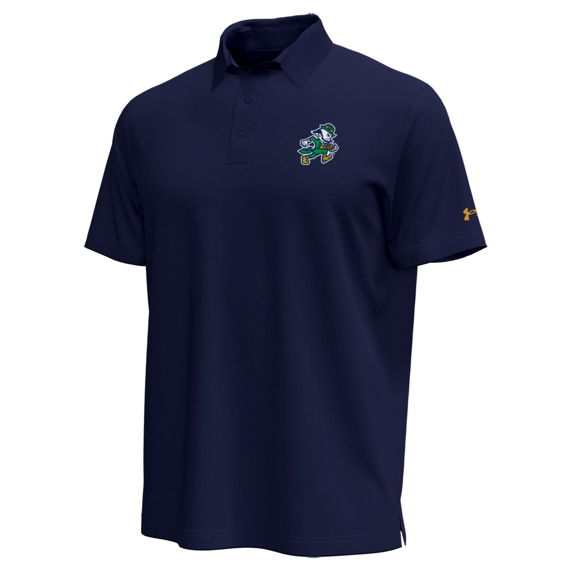 Men's Under Armour Navy Notre Dame Fighting Irish Sporting Leprechaun Icon Polo