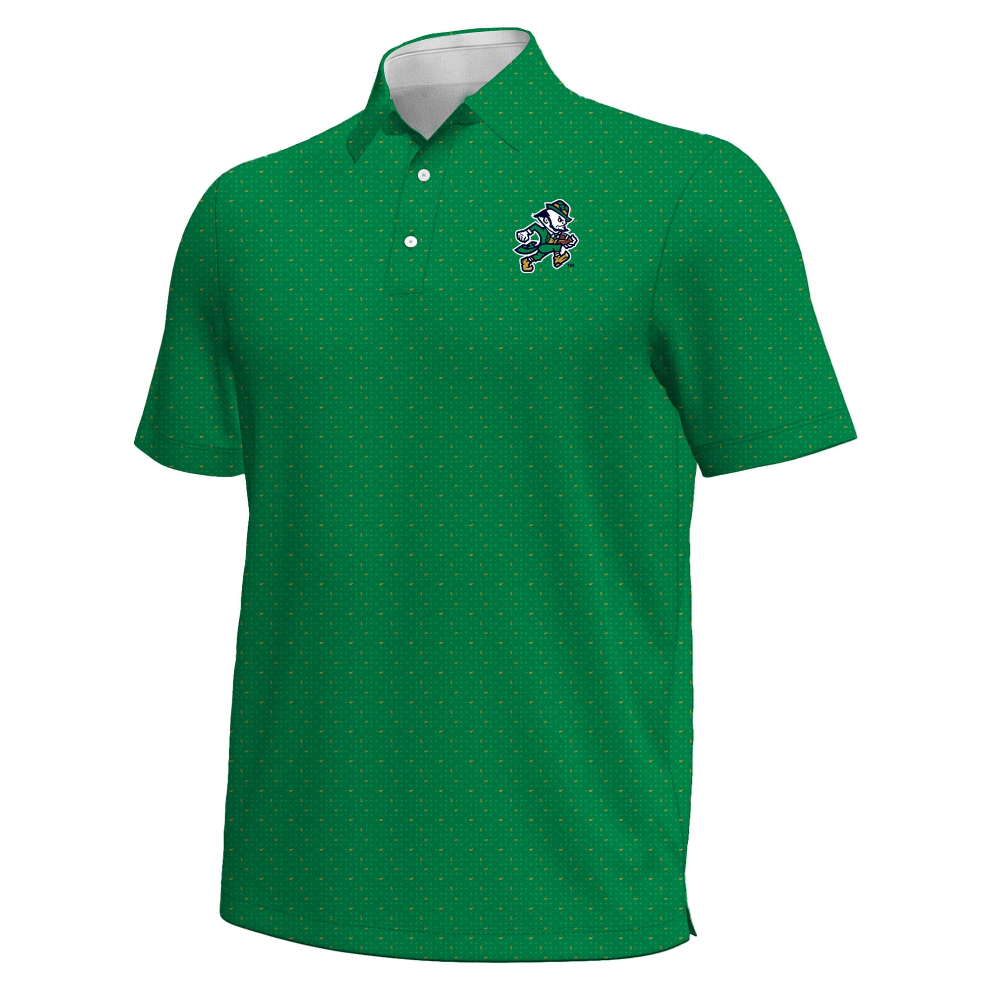 Men's Under Armour #1 White Notre Dame Fighting Irish Wear Green ArmourFuse Polo