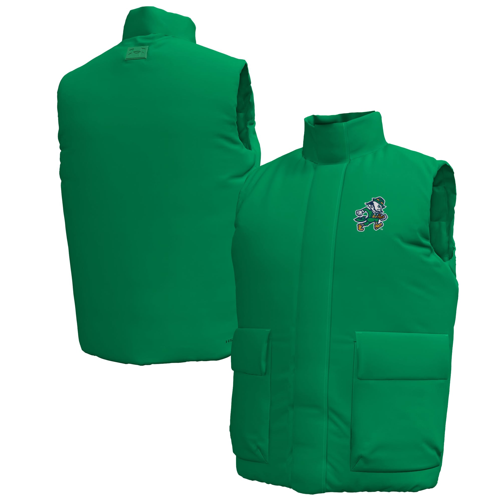 Men's Under Armour #1 Kelly Green Notre Dame Fighting Irish Wear Expanse Full-Zip Vest