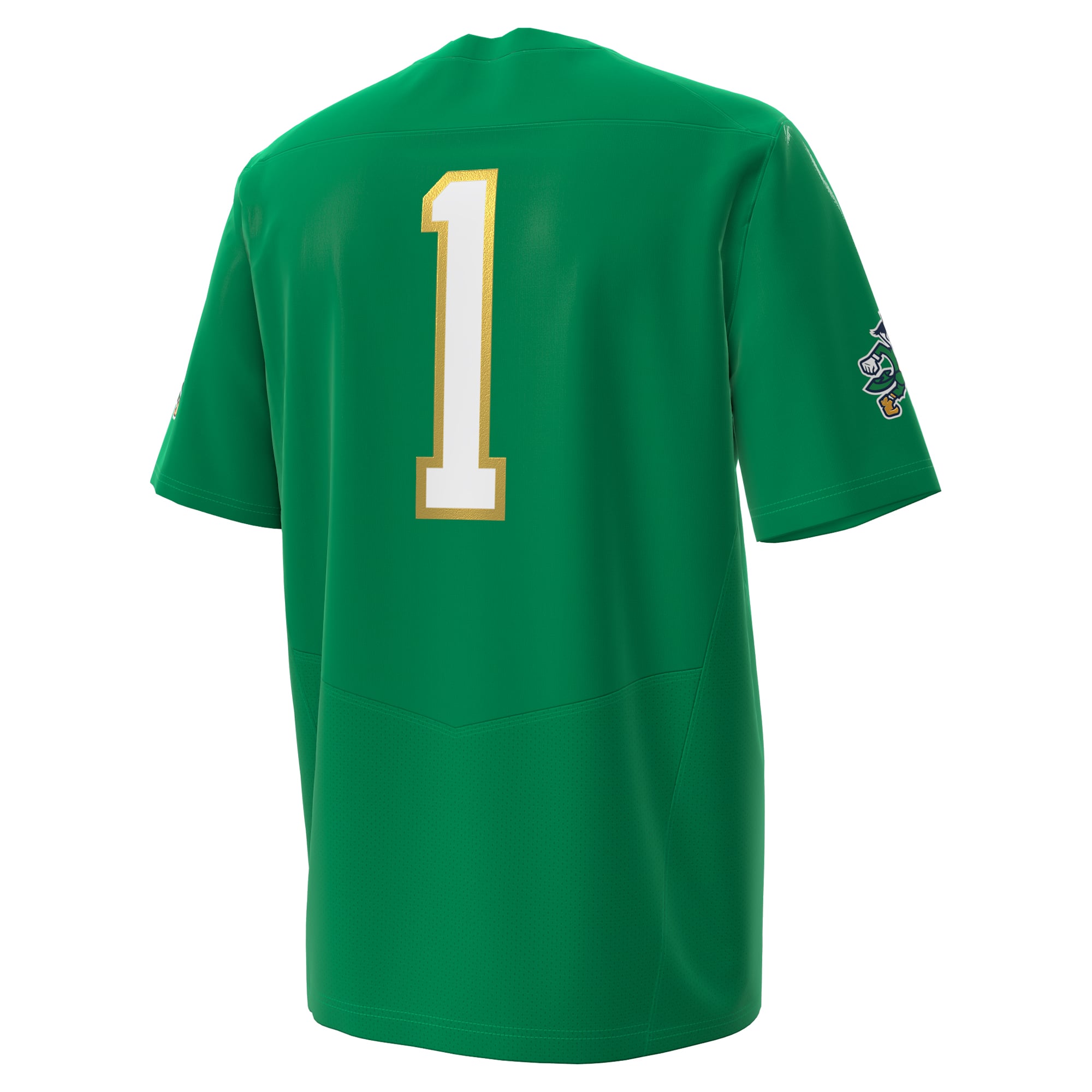 Maillot réplique de football américain Under Armour n°1 Kelly Green Notre Dame Fighting Irish pour homme