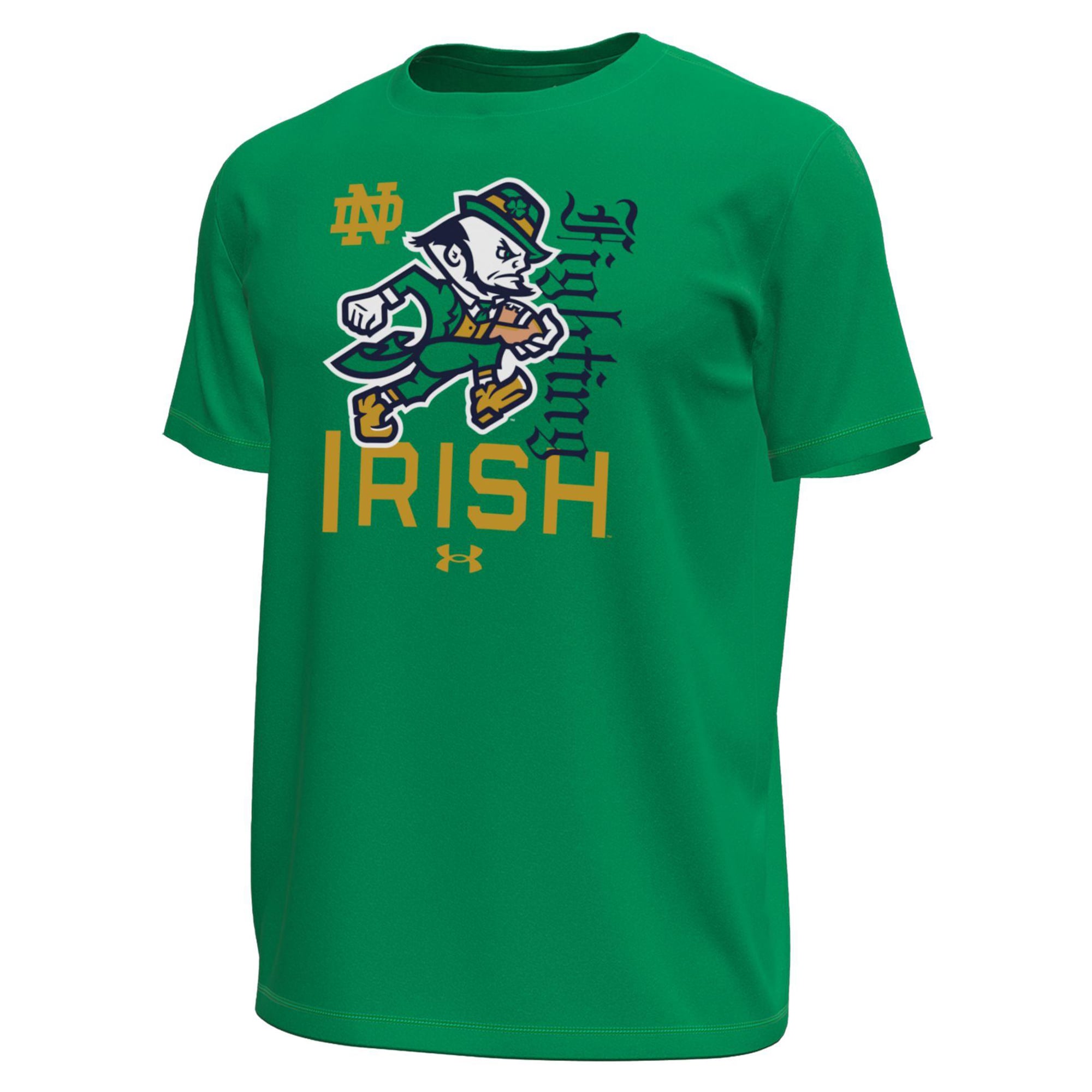 Men's Under Armour #1 Kelly Green Notre Dame Fighting Irish Wear Tech Stretch T-Shirt