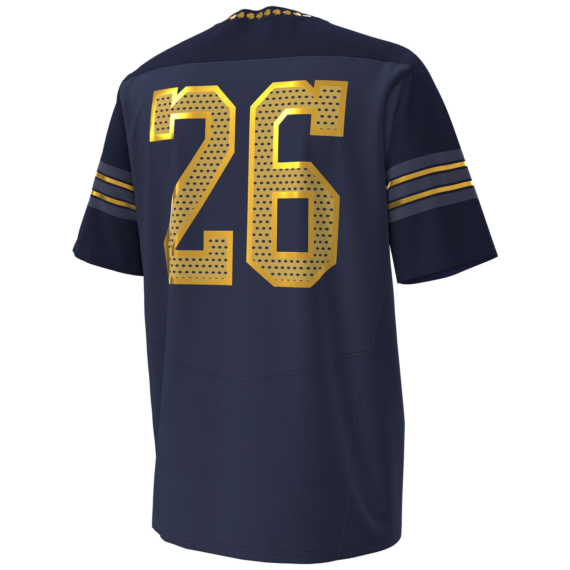Maillot de football réplique Under Armour pour homme, n° 26, bleu marine, Notre Dame Fighting Irish, série Shamrock 2026