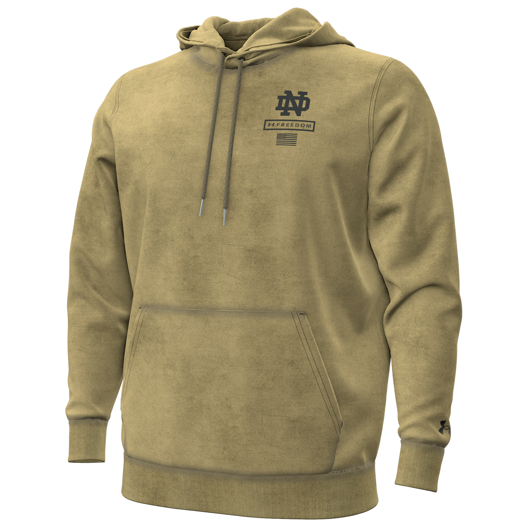 Sweat à capuche Under Armour beige Notre Dame Fighting Irish 2026 Freedom Collection pour homme